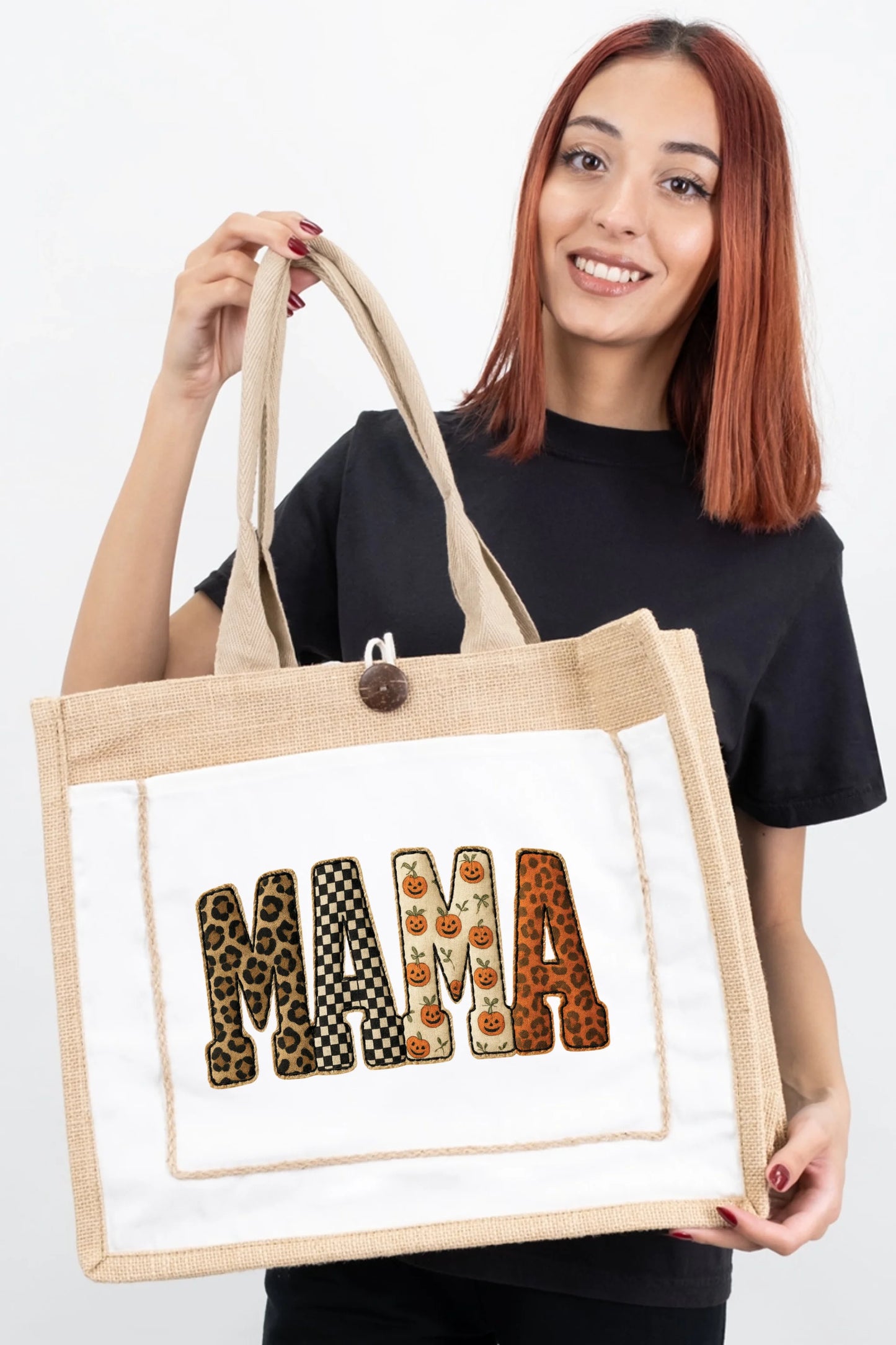 Fall Patchwork "MAMA" Tote Bag