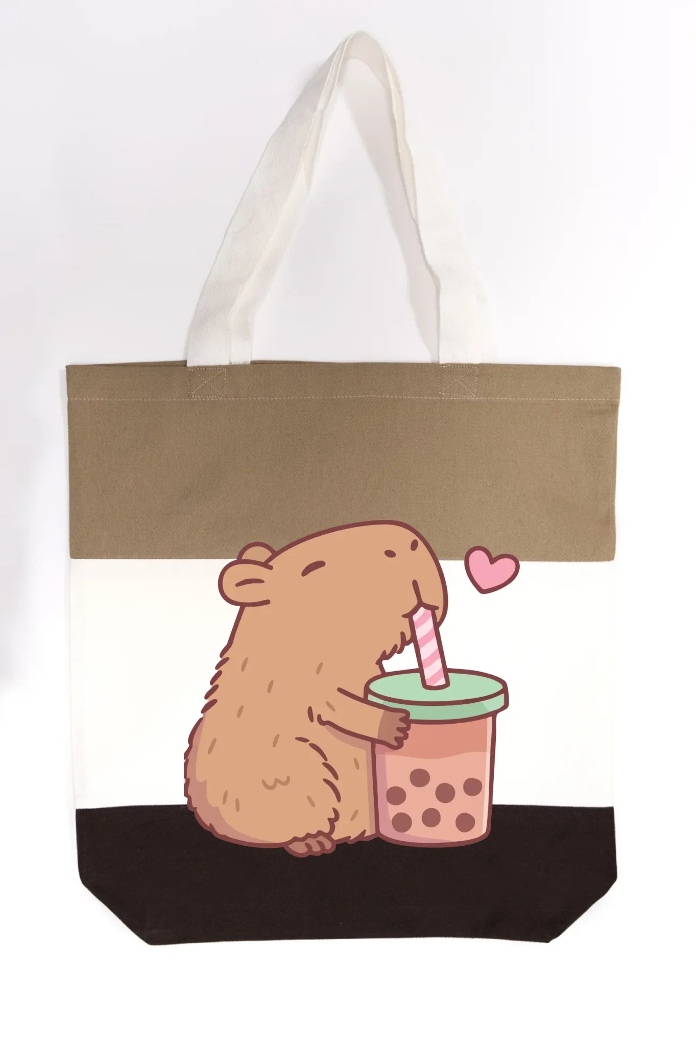 Capybara Loves Boba Tea Tote Bag