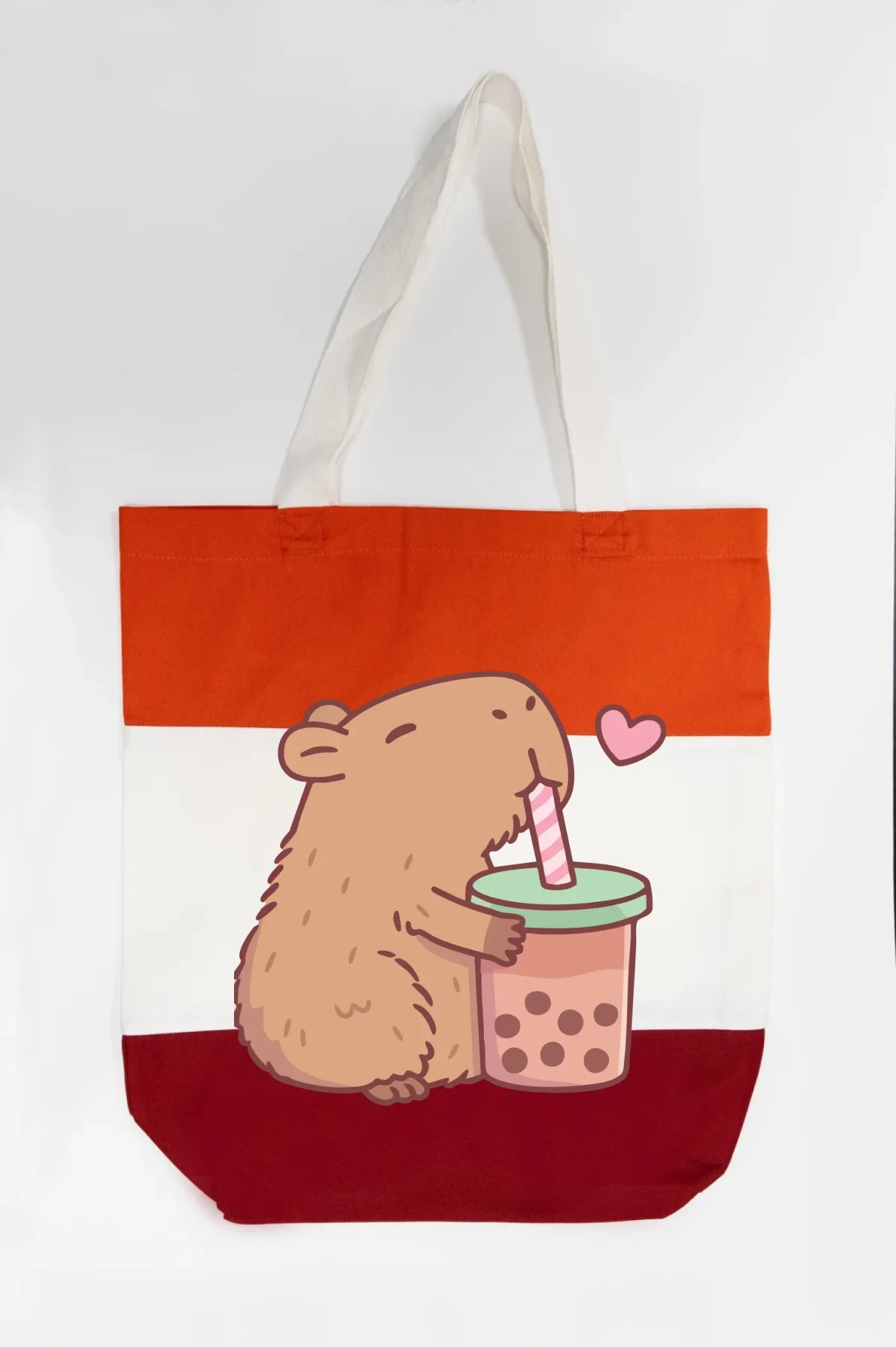 Capybara Loves Boba Tea Tote Bag