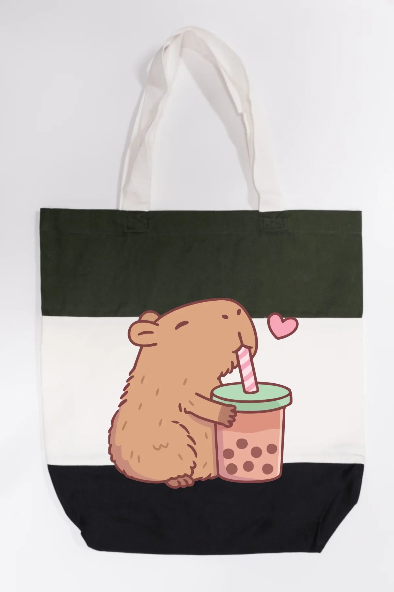 Capybara Loves Boba Tea Tote Bag