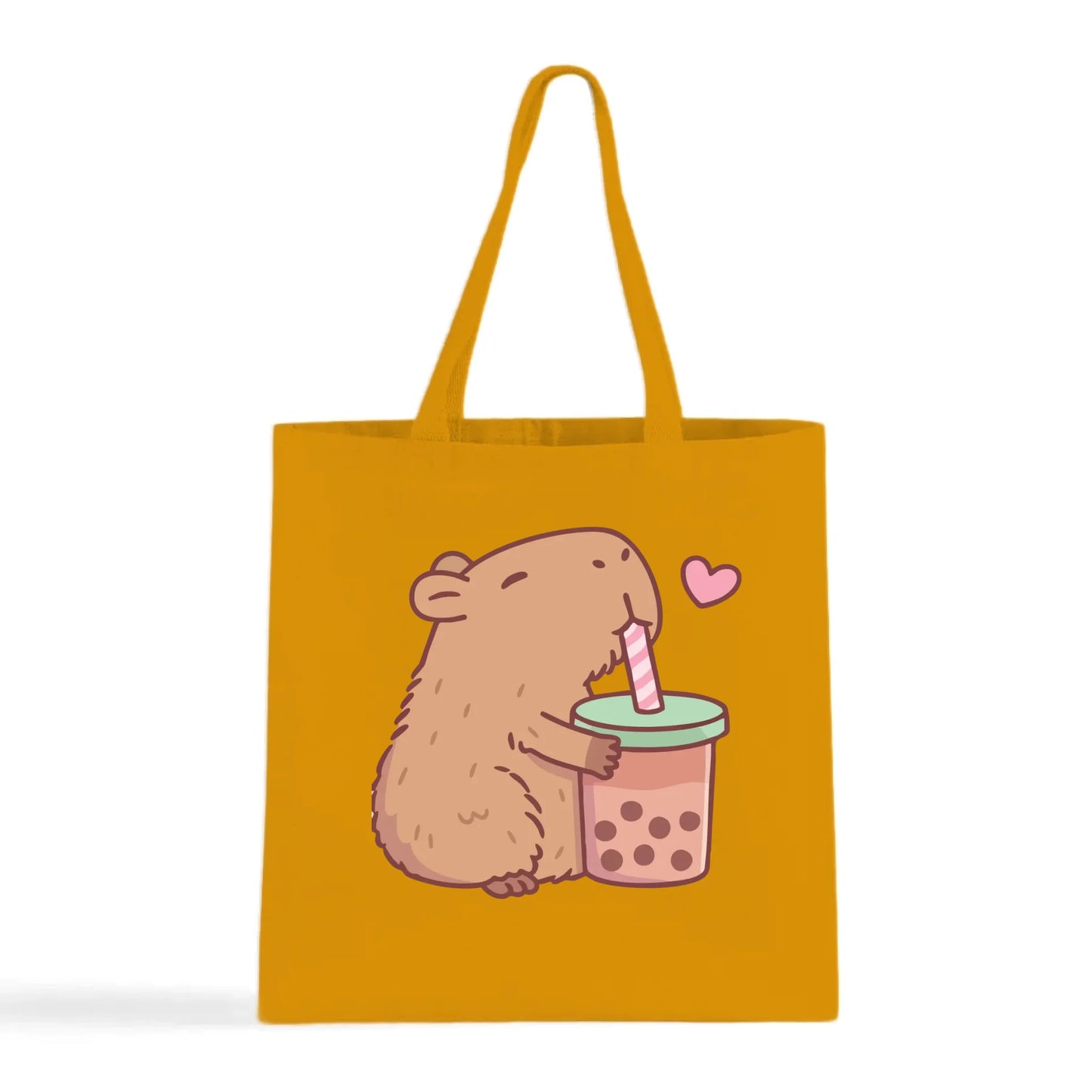 Capybara Loves Boba Tea Tote Bag