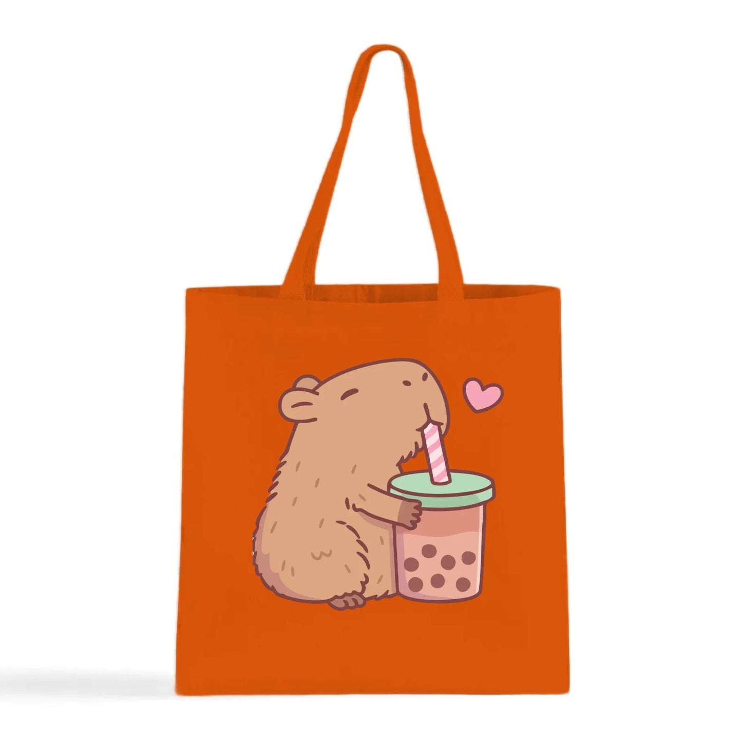 Capybara Loves Boba Tea Tote Bag