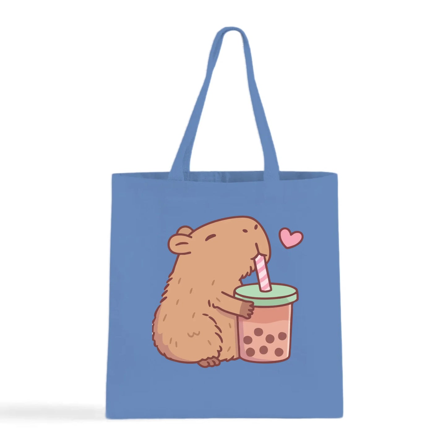 Capybara Loves Boba Tea Tote Bag