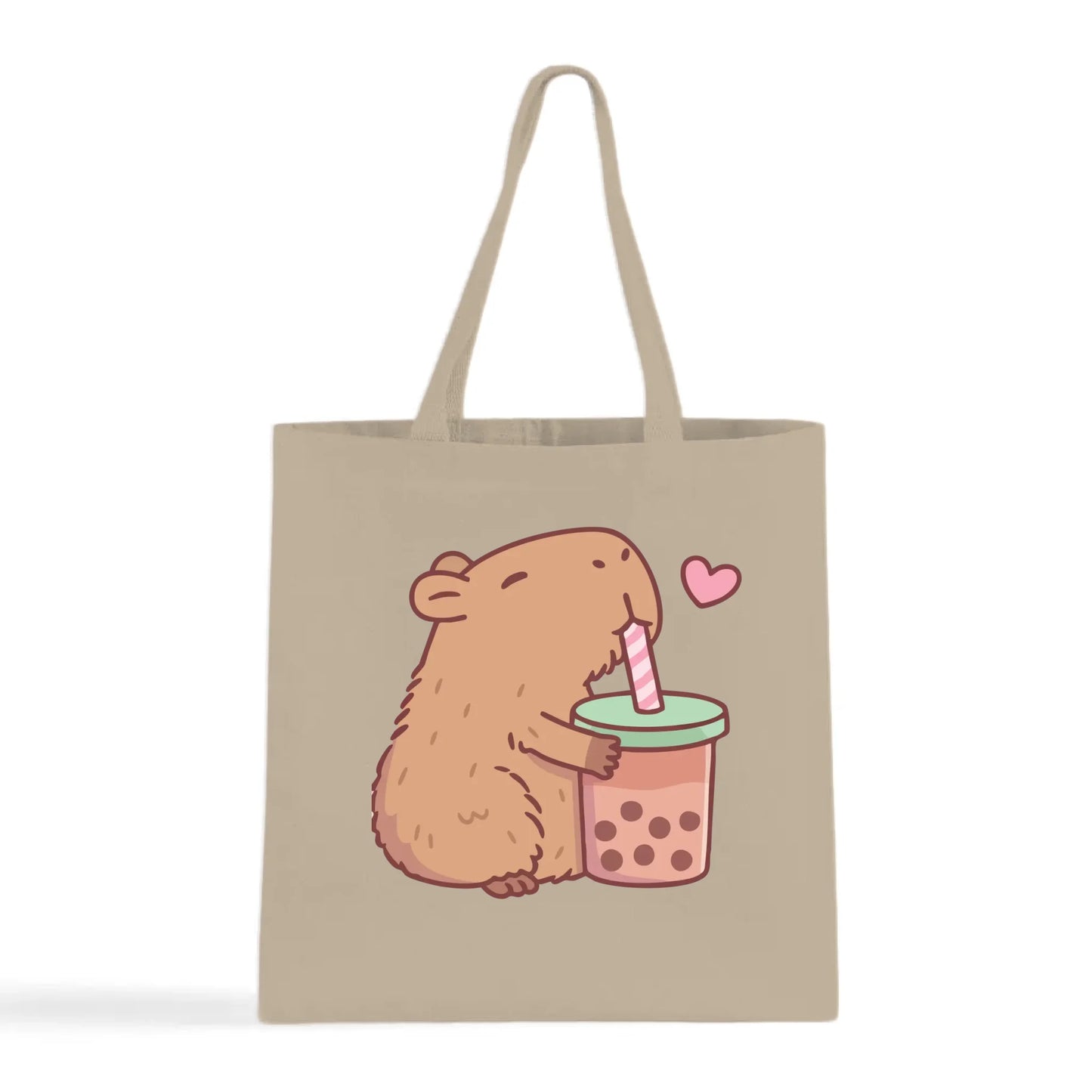 Capybara Loves Boba Tea Tote Bag