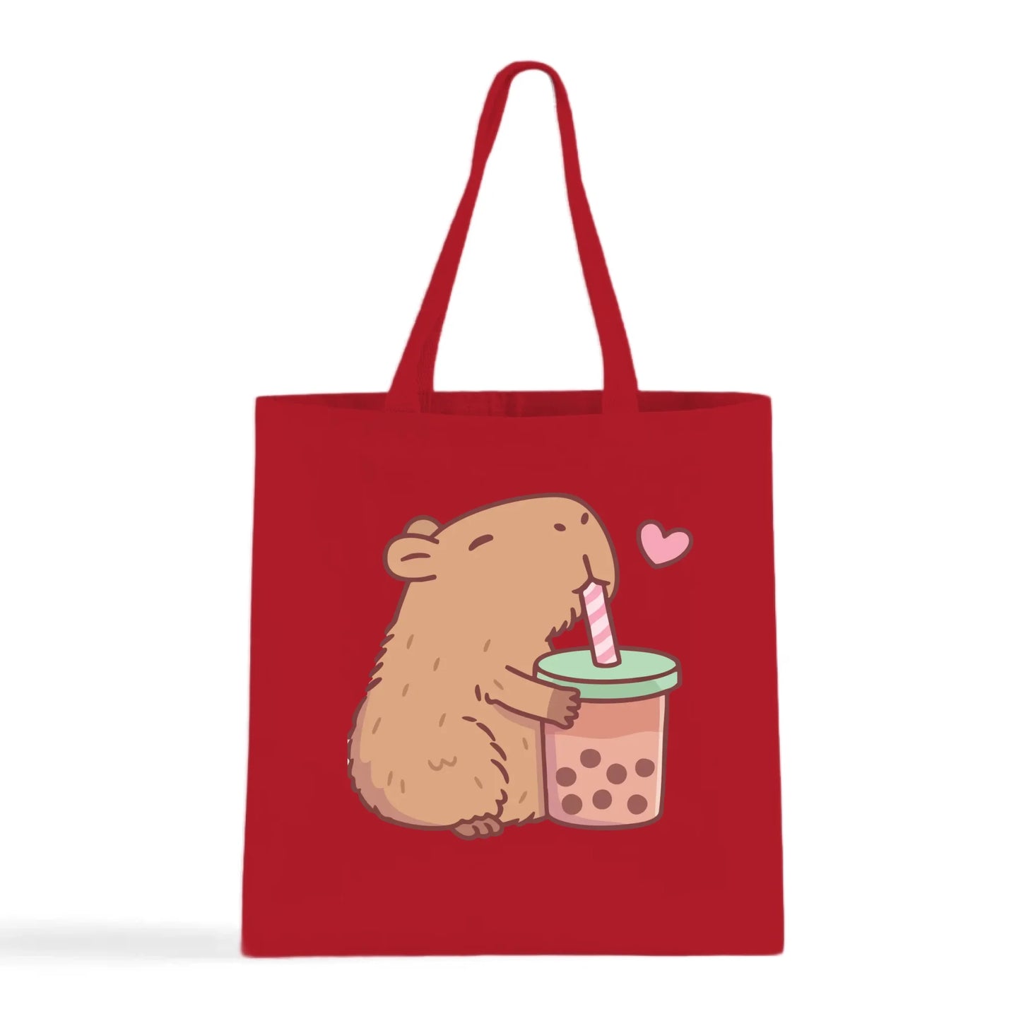 Capybara Loves Boba Tea Tote Bag
