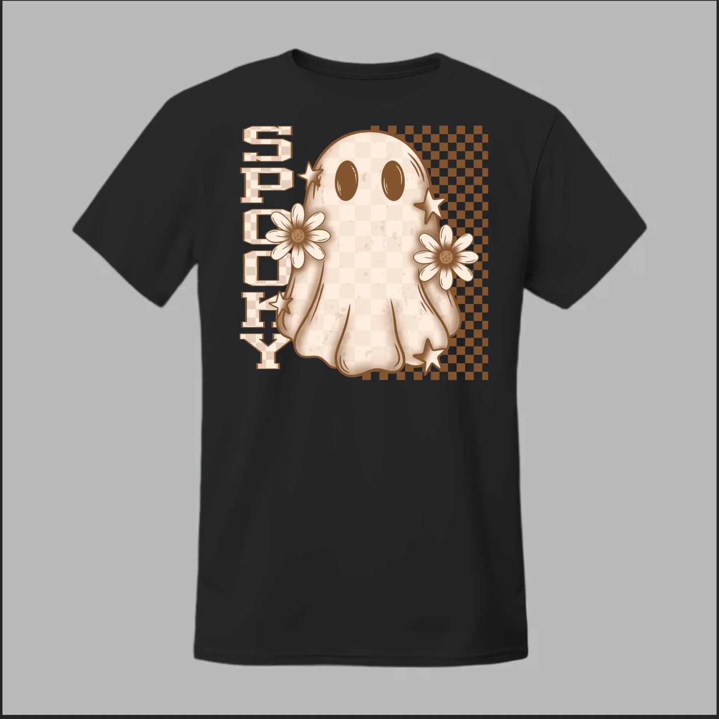 Spooky Checkered Ghost Tee