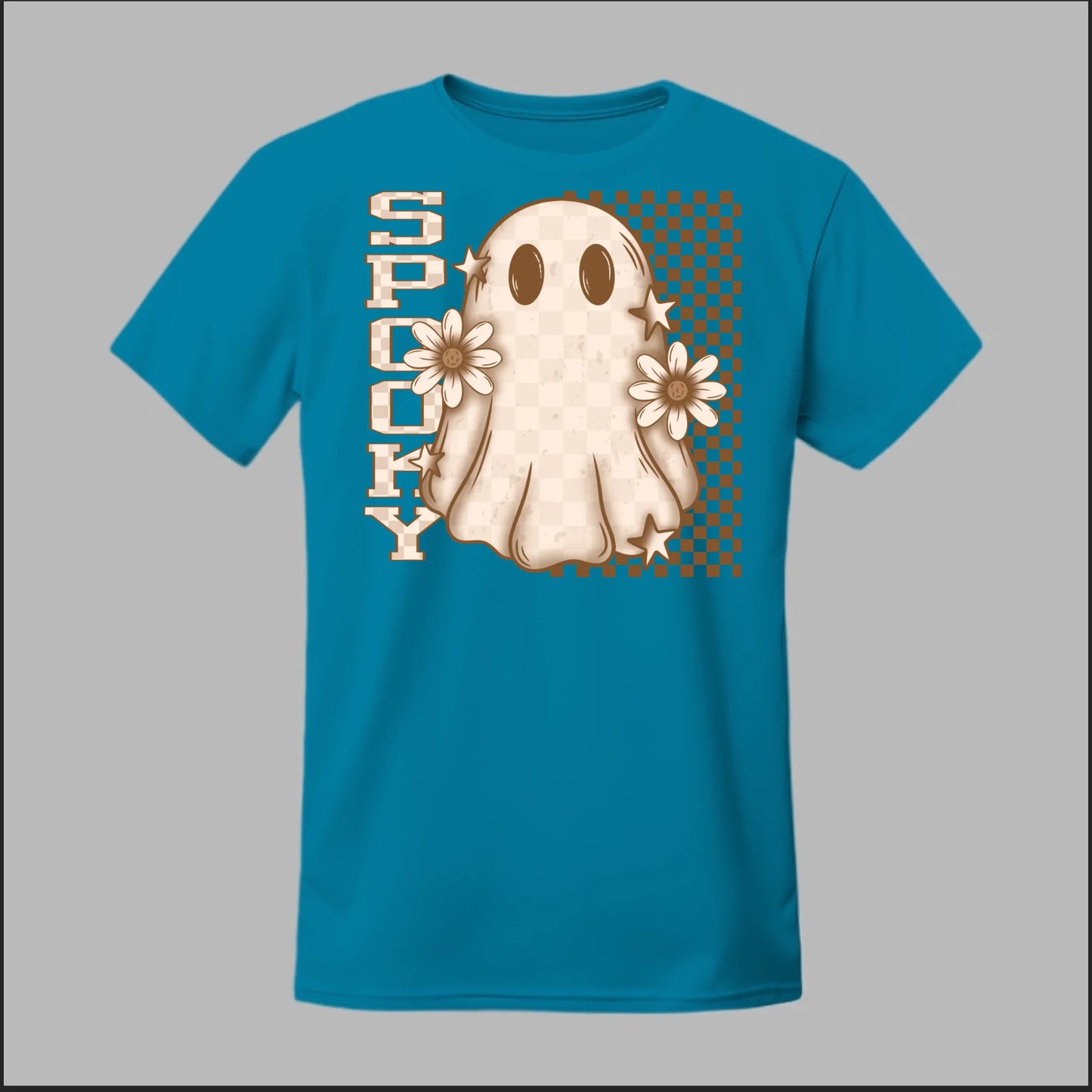 Spooky Checkered Ghost Tee