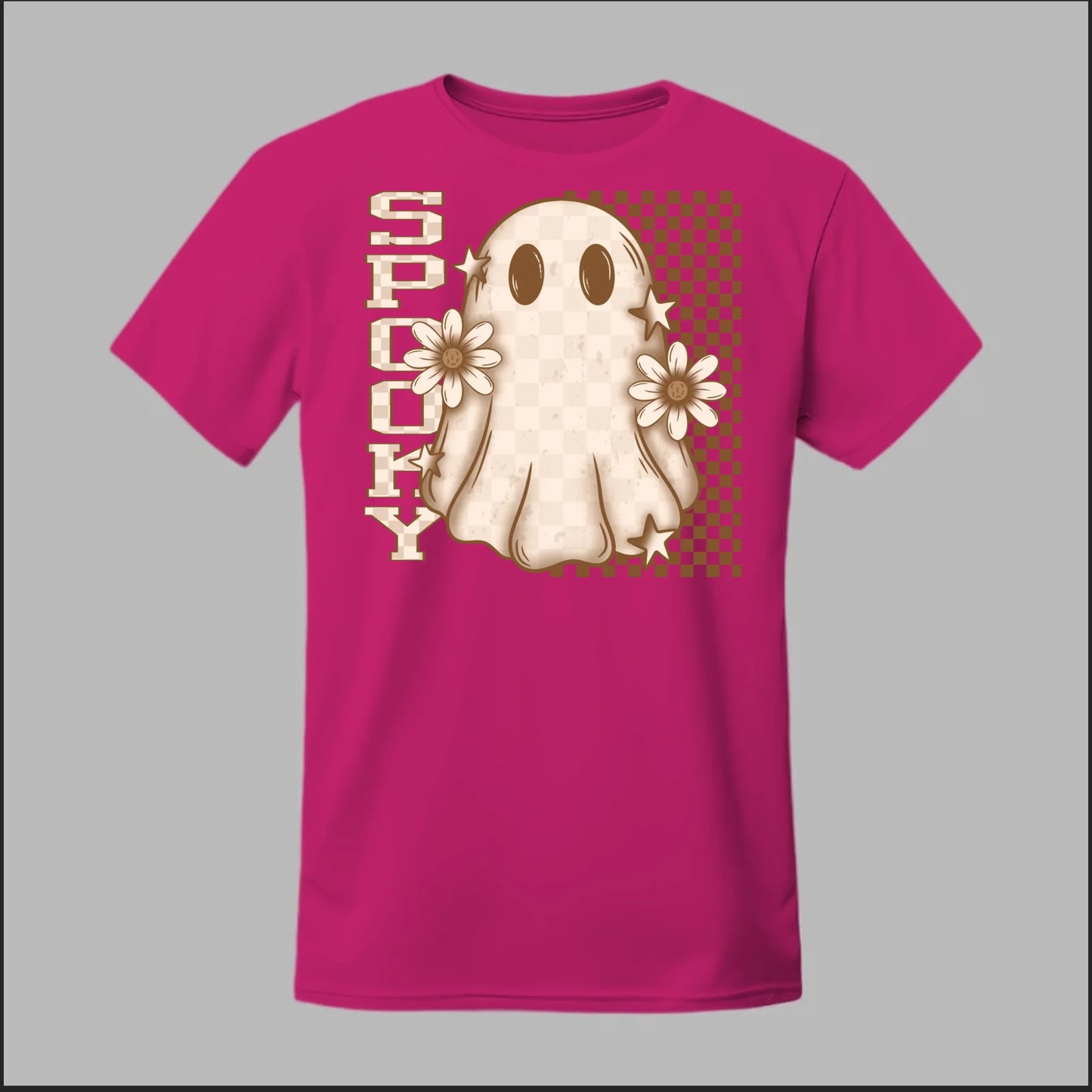 Spooky Checkered Ghost Tee