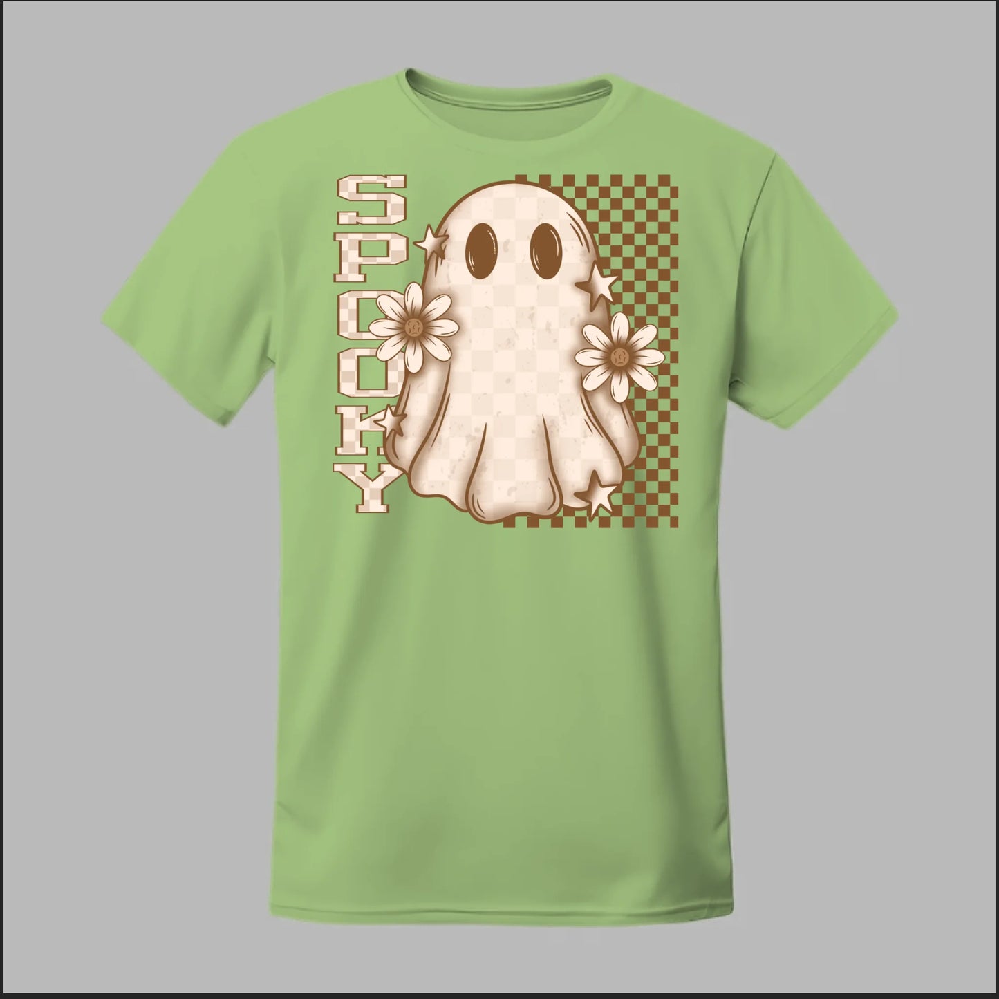 Spooky Checkered Ghost Tee