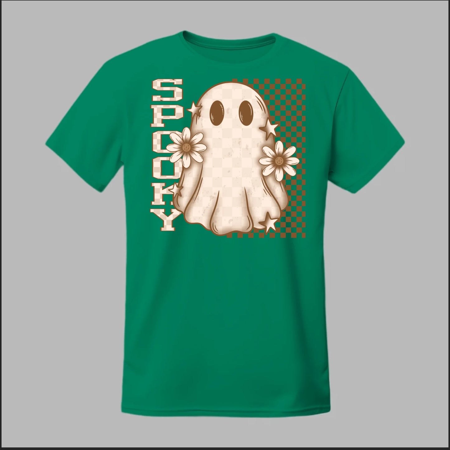 Spooky Checkered Ghost Tee