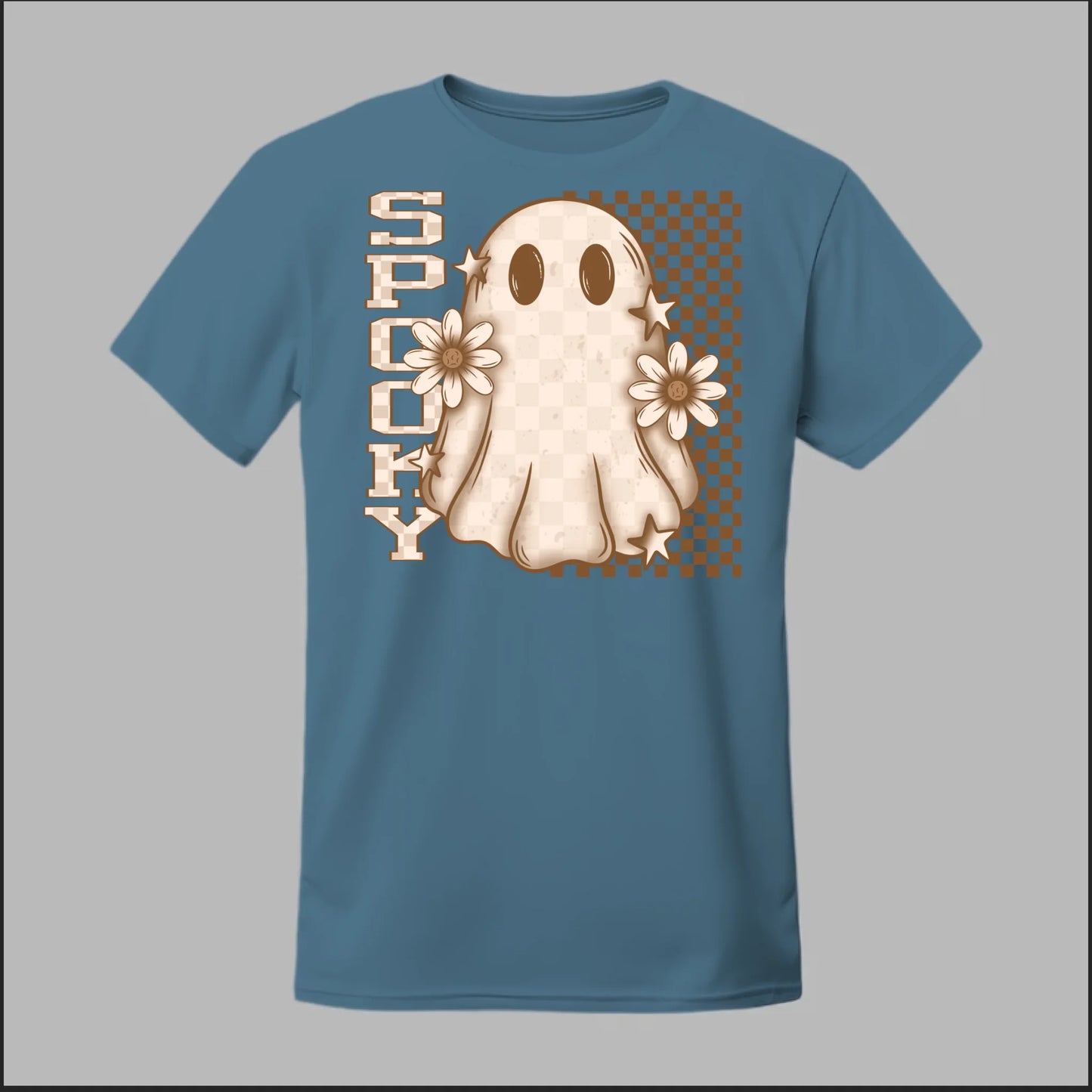 Spooky Checkered Ghost Tee
