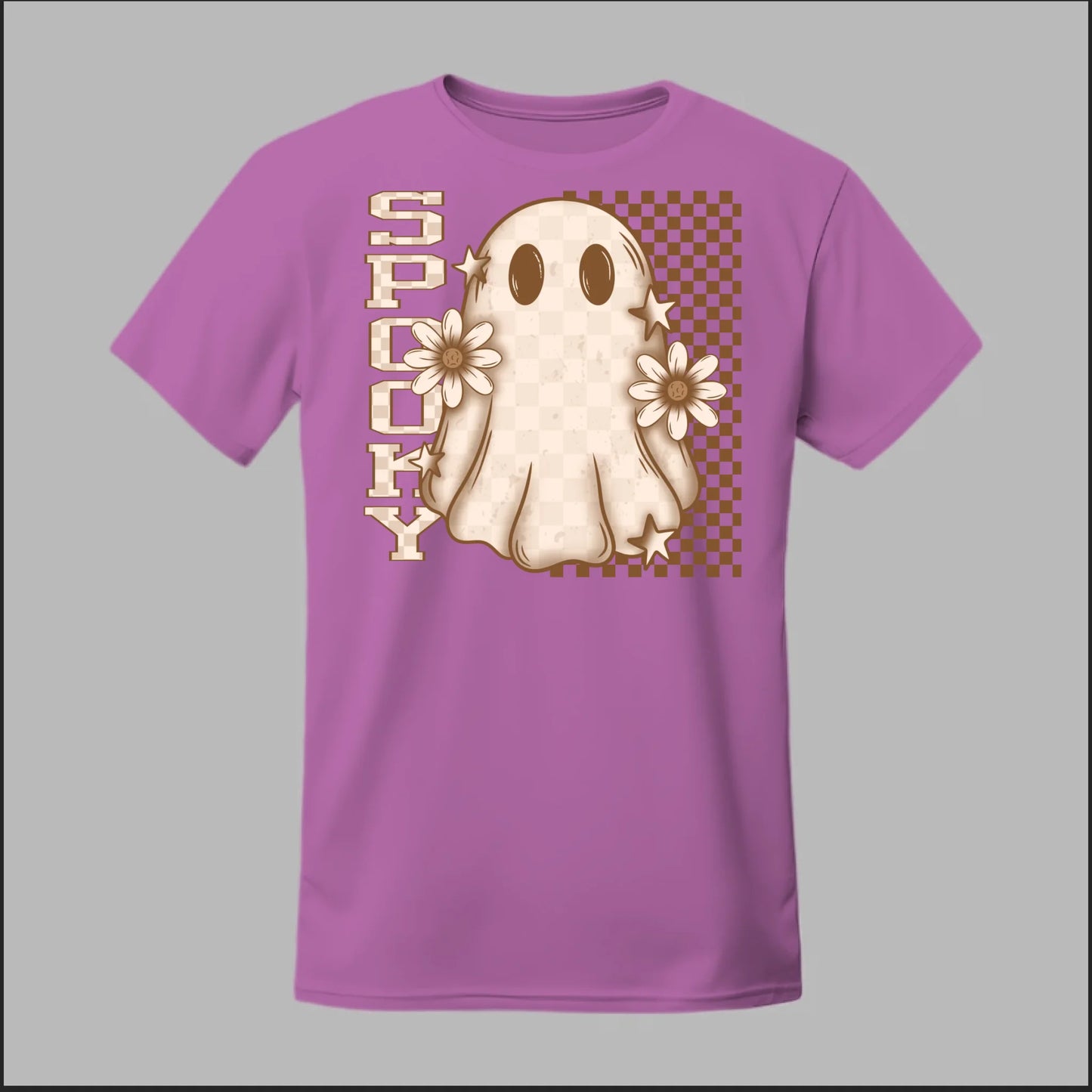 Spooky Checkered Ghost Tee