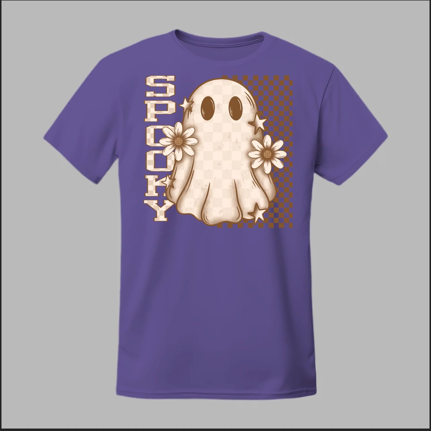 Spooky Checkered Ghost Tee