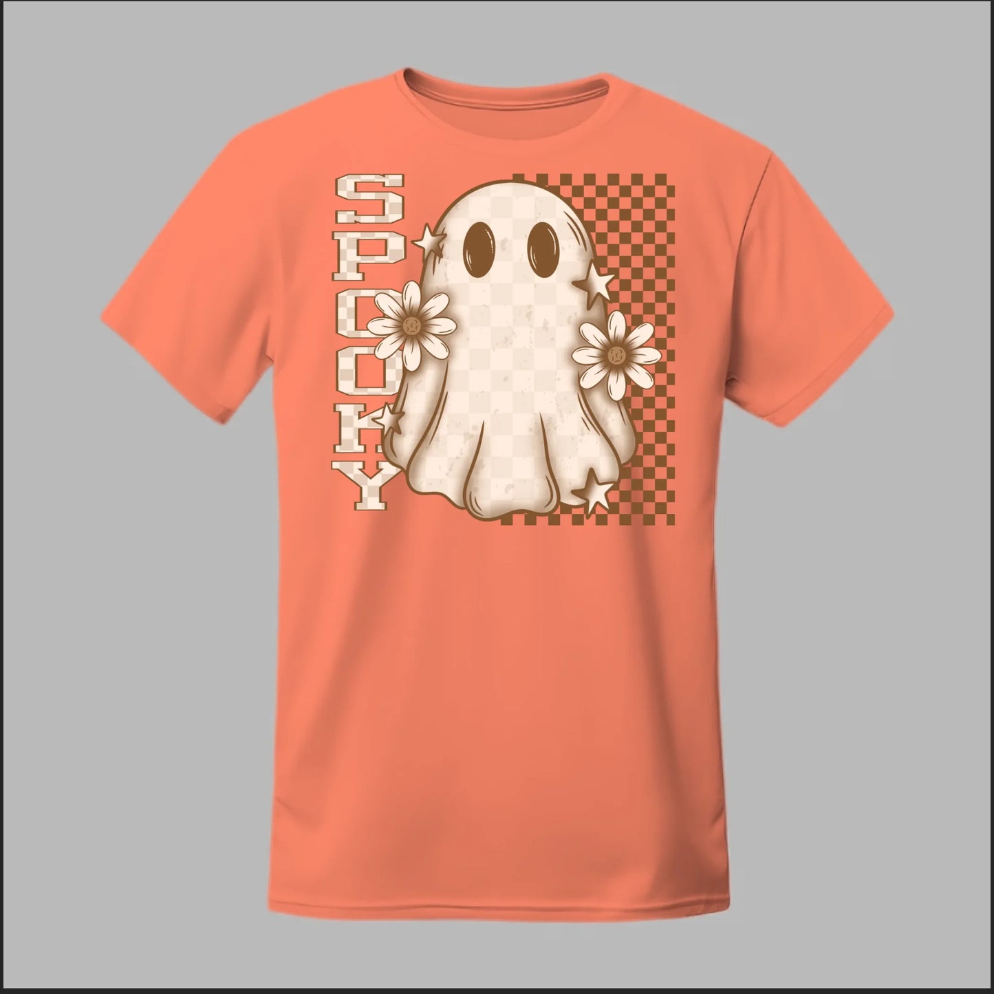 Spooky Checkered Ghost Tee