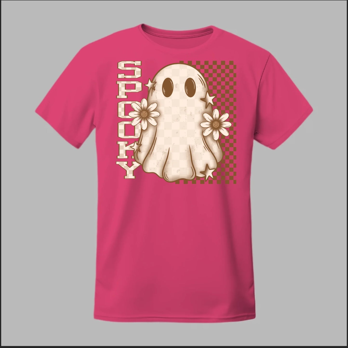 Spooky Checkered Ghost Tee