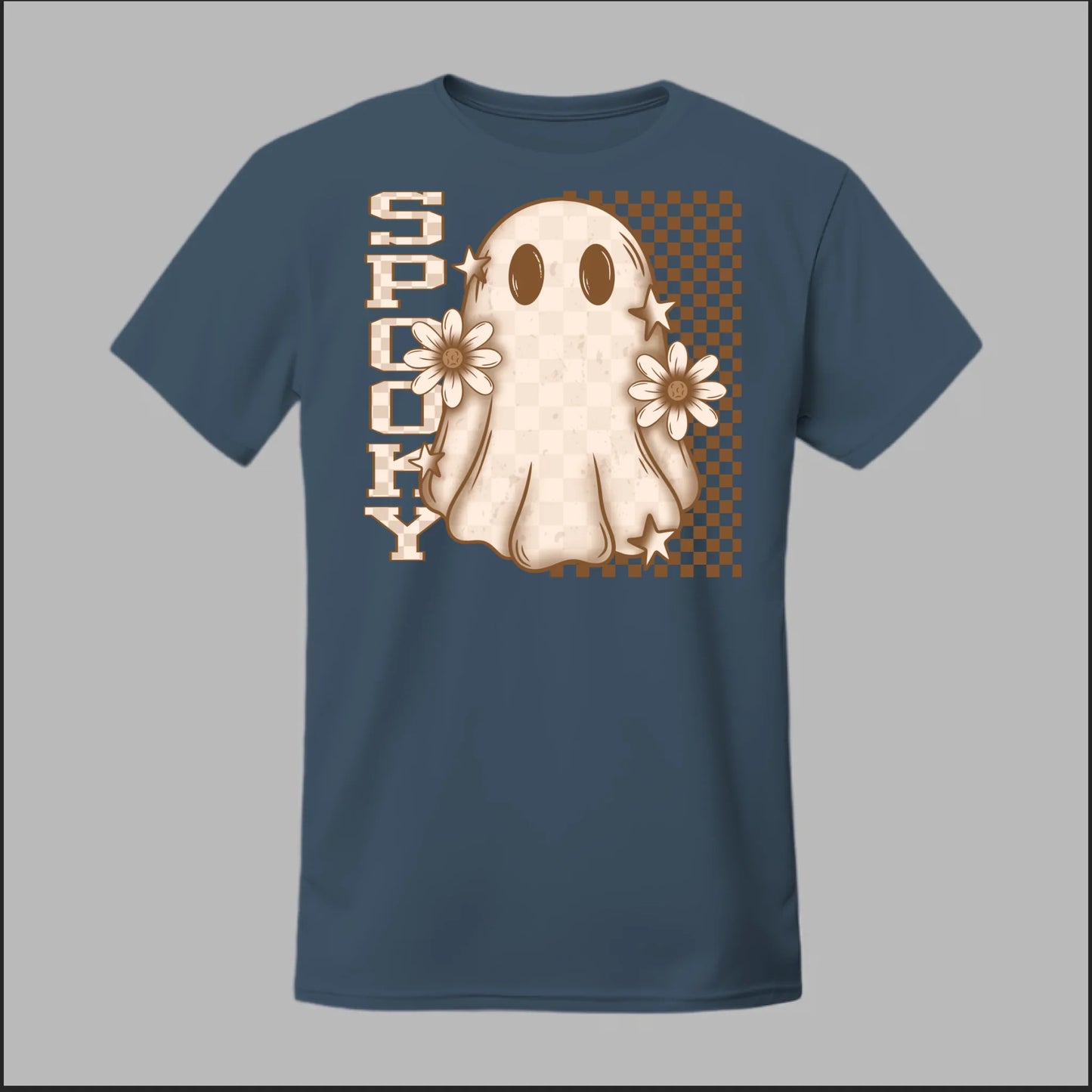 Spooky Checkered Ghost Tee