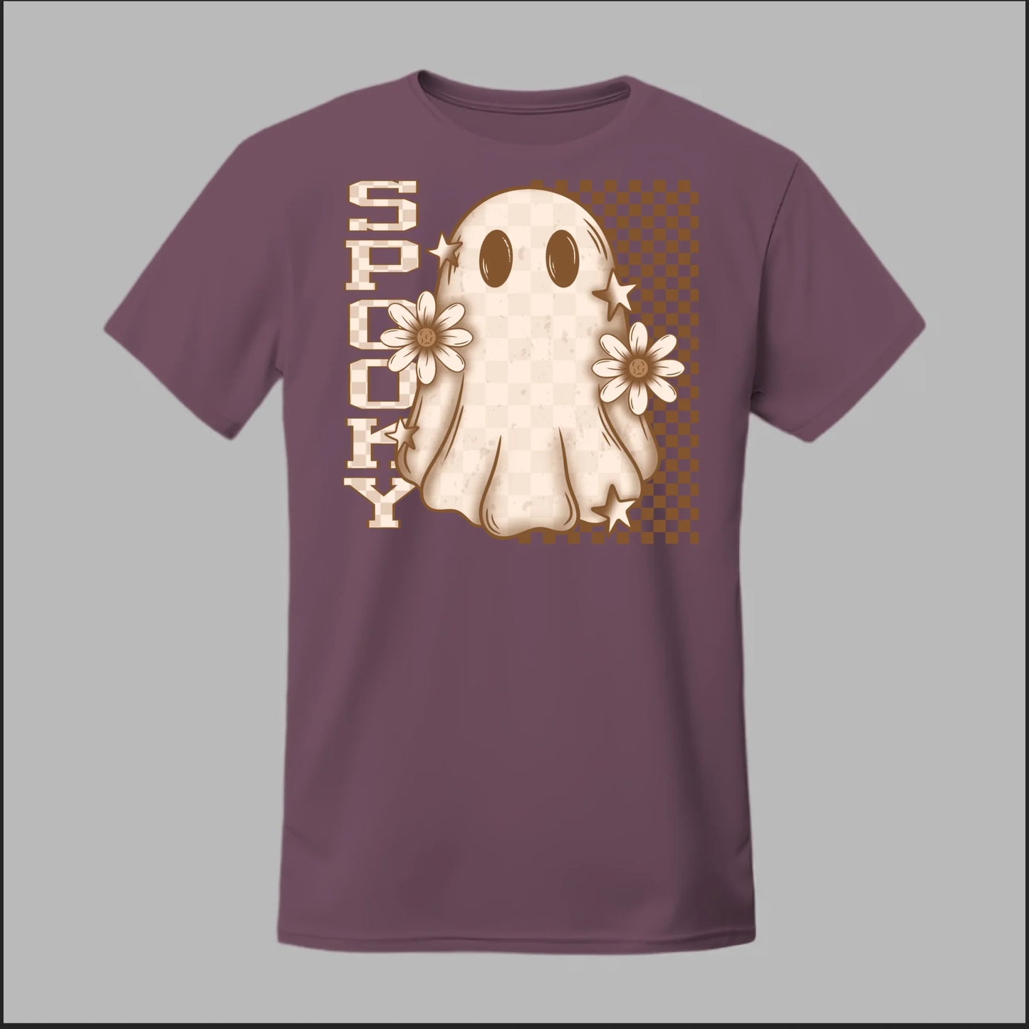 Spooky Checkered Ghost Tee