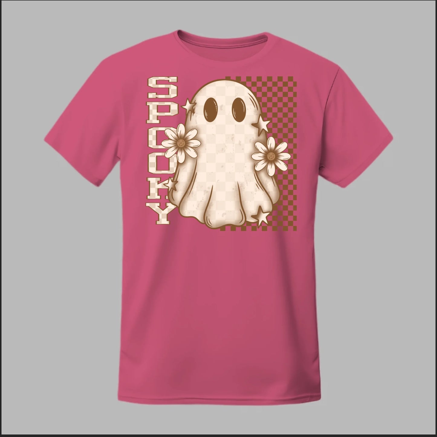 Spooky Checkered Ghost Tee