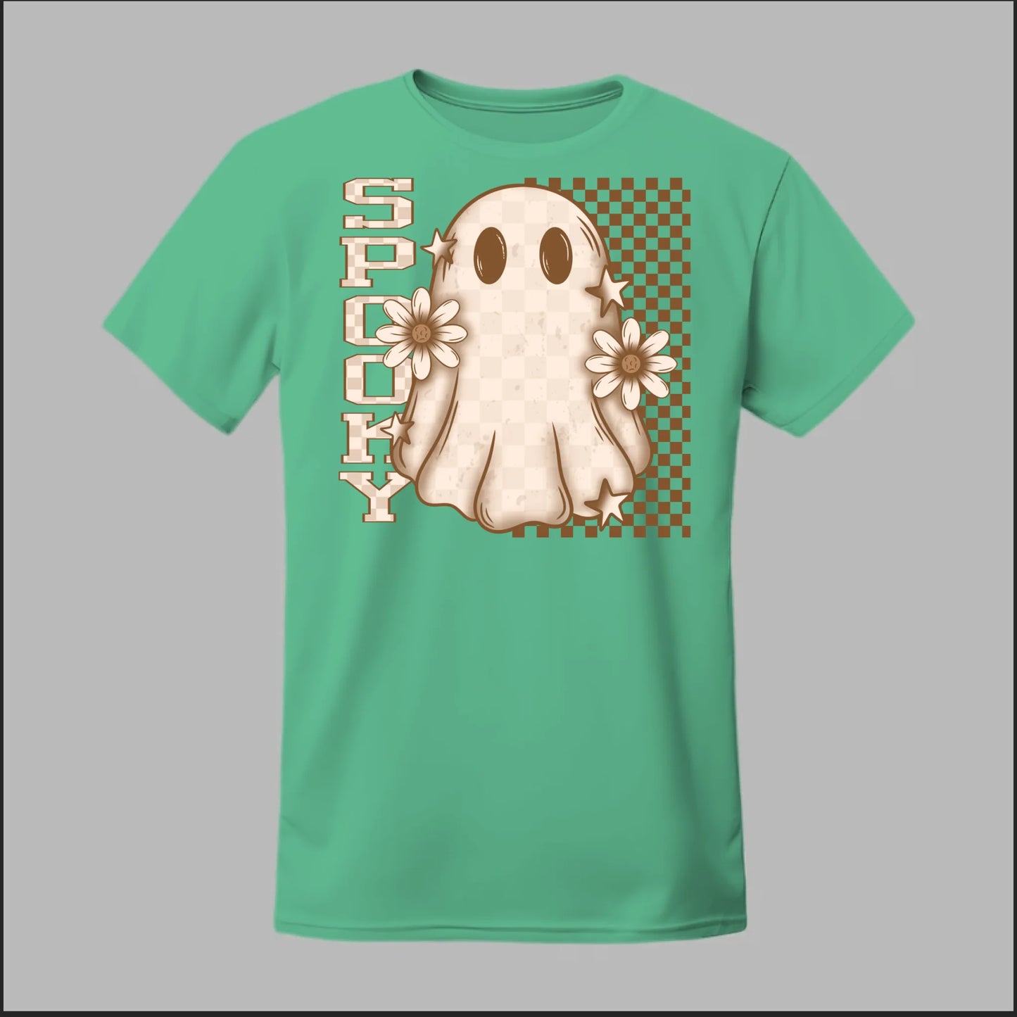 Spooky Checkered Ghost Tee