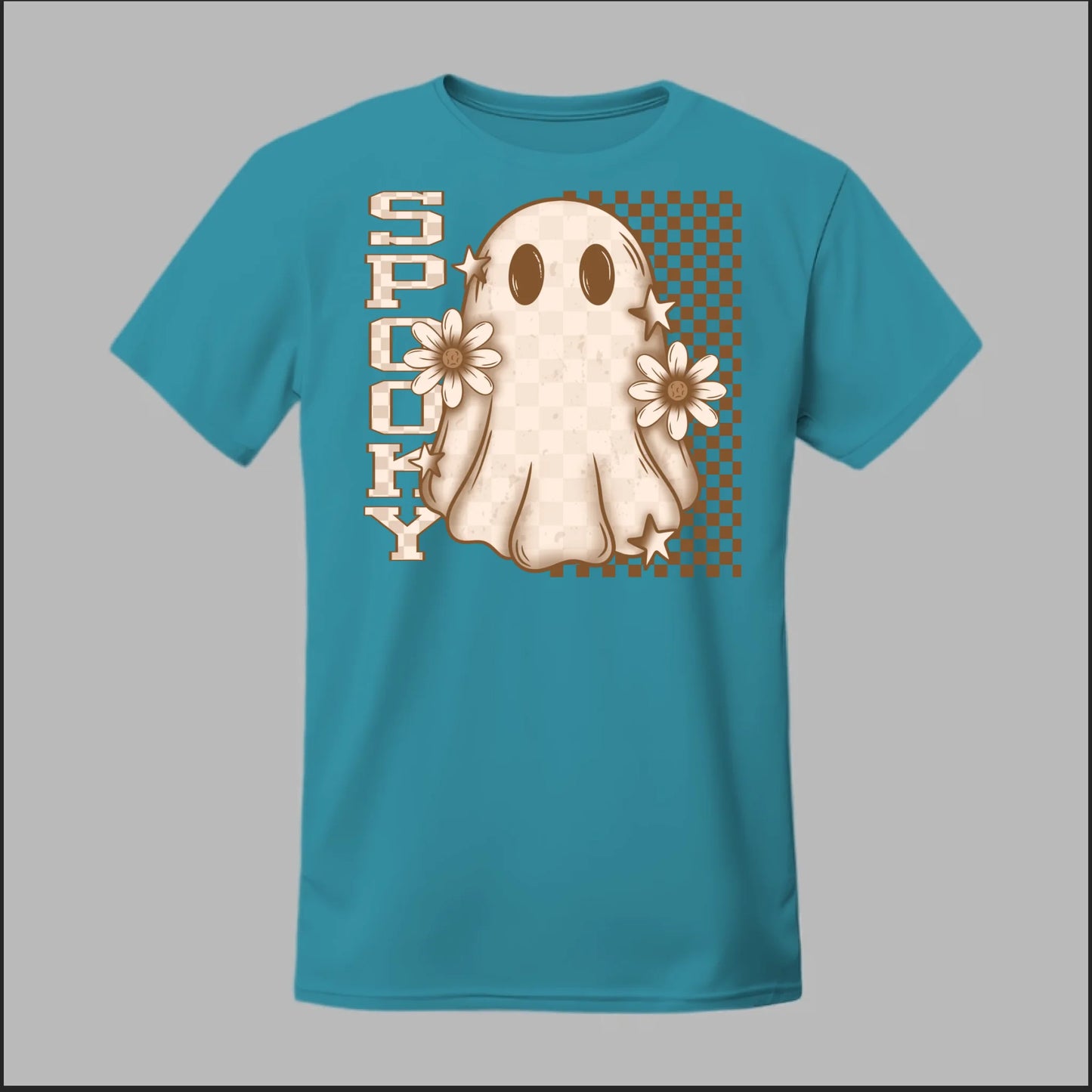 Spooky Checkered Ghost Tee