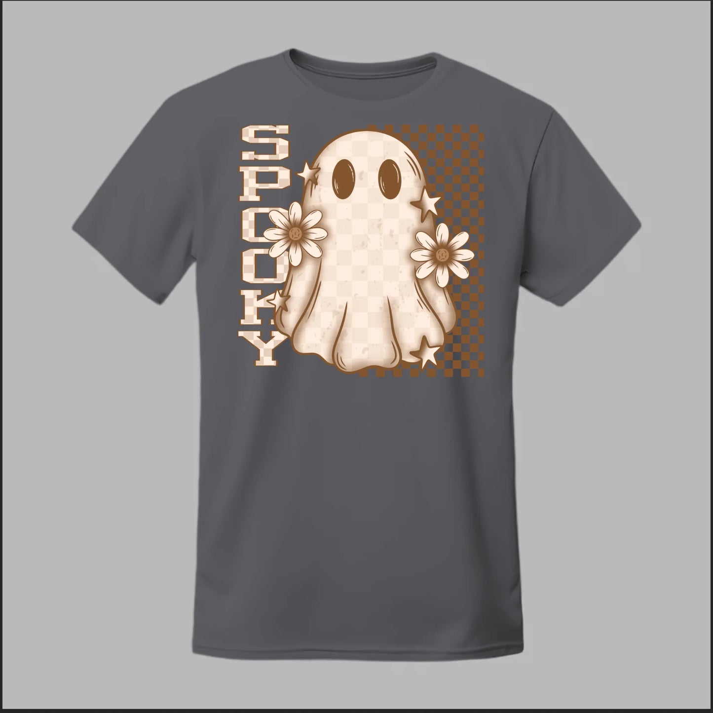 Spooky Checkered Ghost Tee