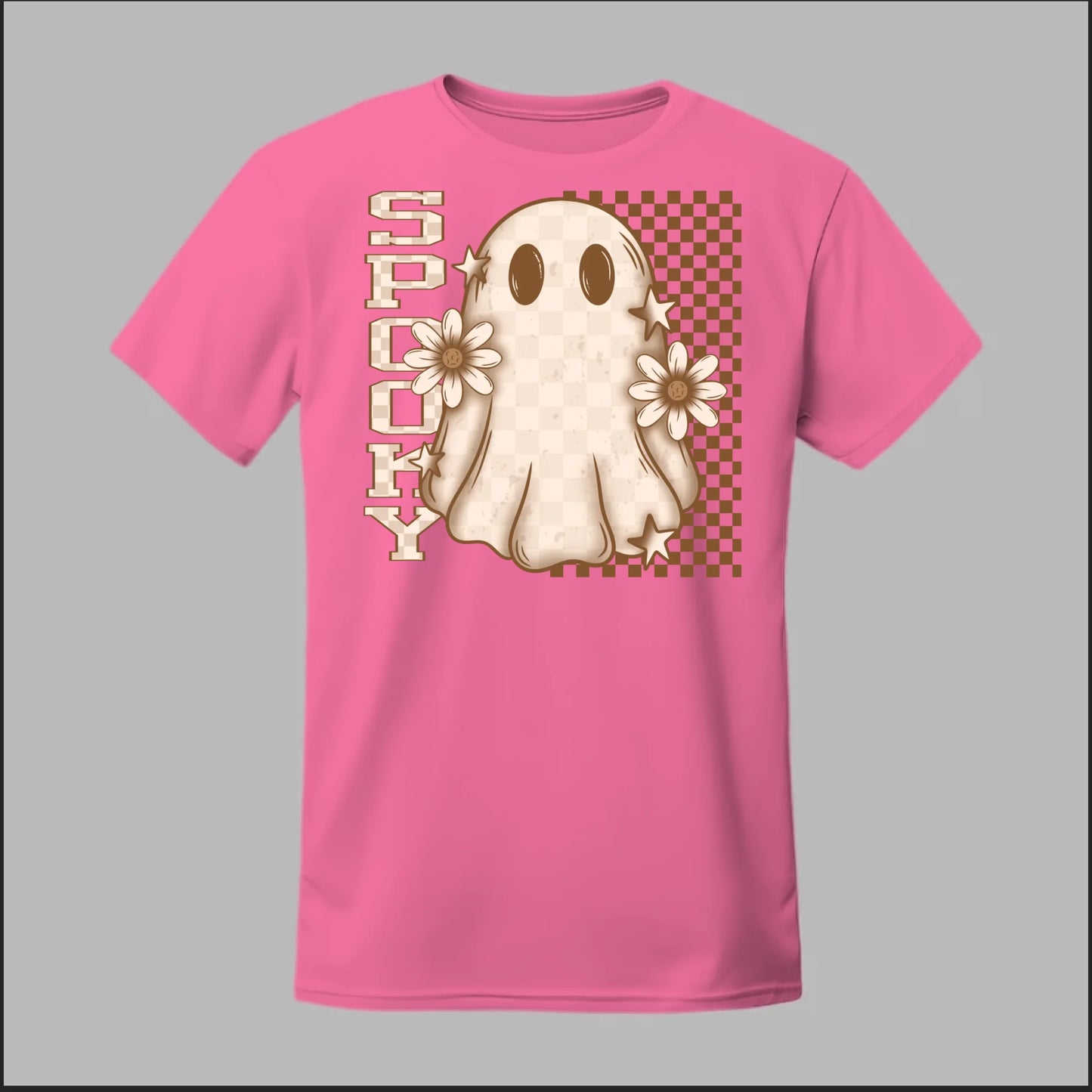 Spooky Checkered Ghost Tee