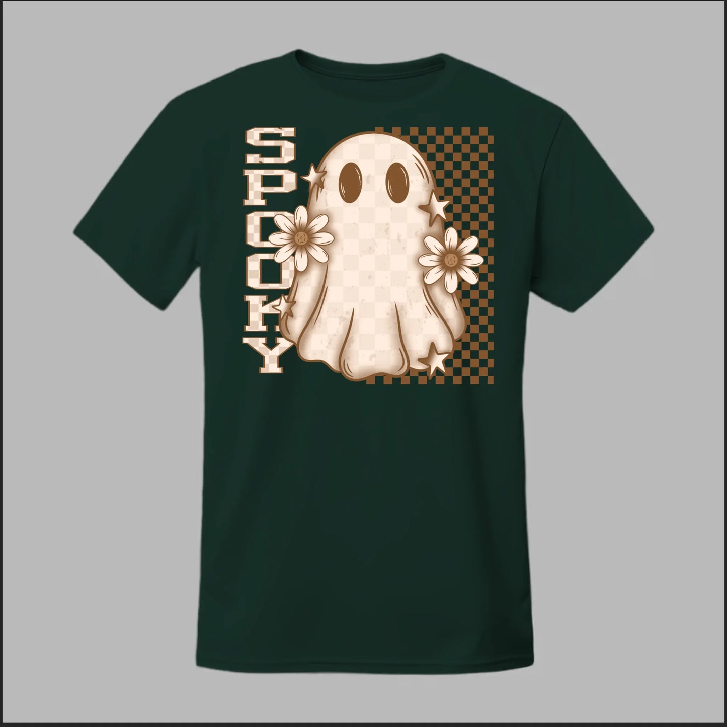 Spooky Checkered Ghost Tee