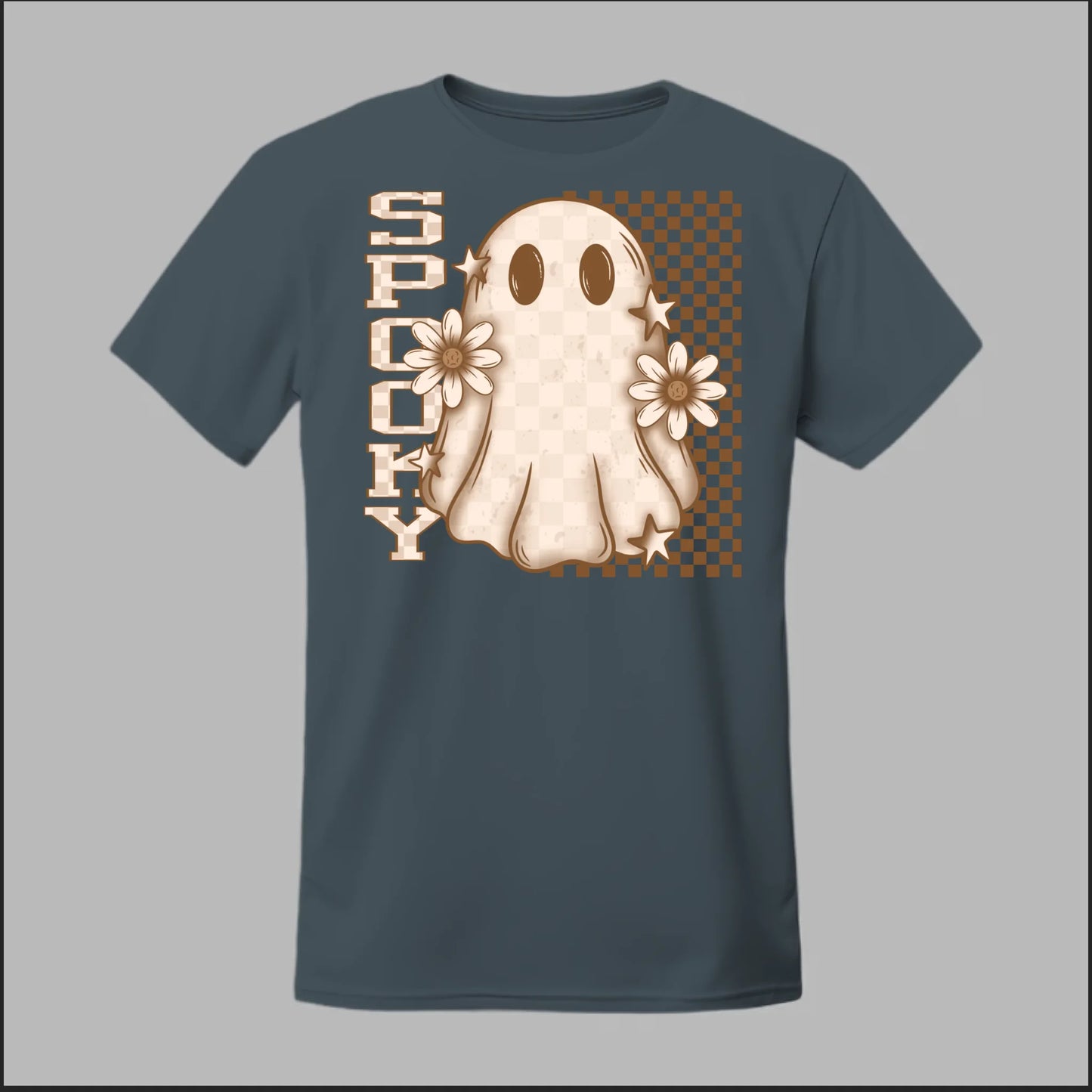 Spooky Checkered Ghost Tee