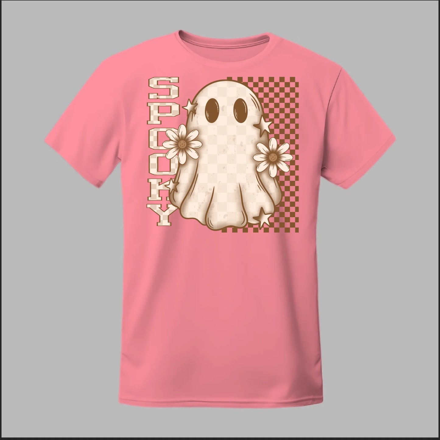 Spooky Checkered Ghost Tee