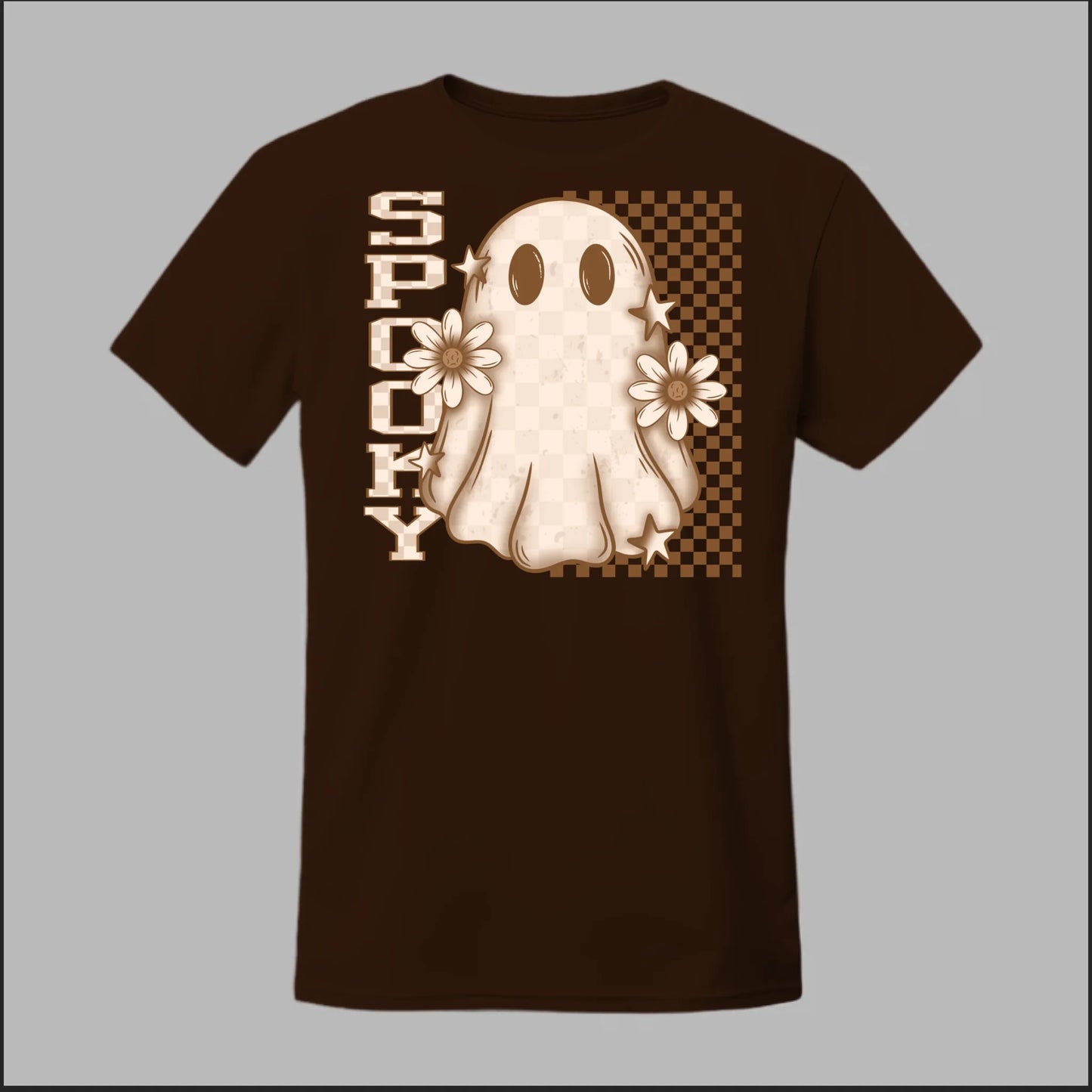 Spooky Checkered Ghost Tee