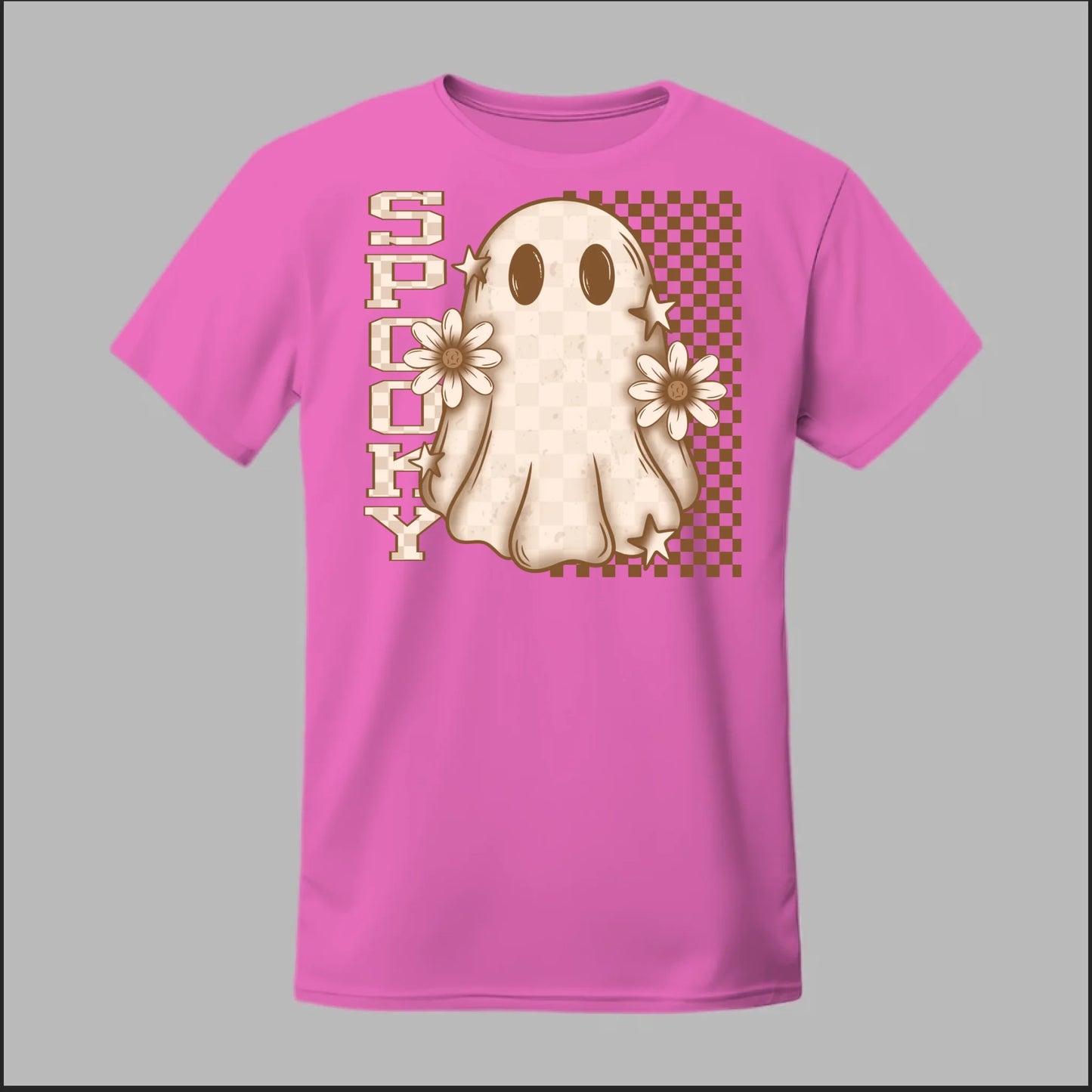 Spooky Checkered Ghost Tee