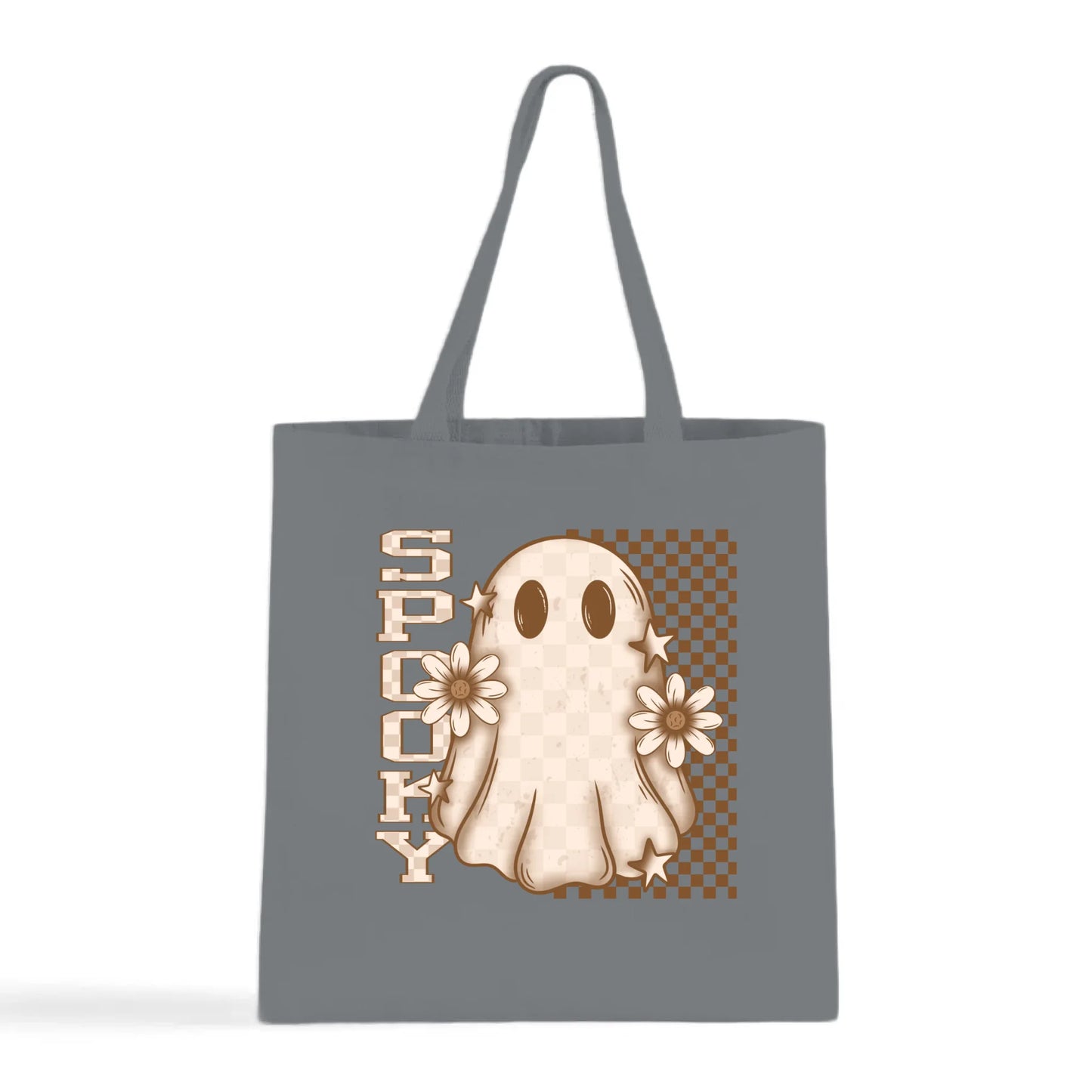 Spooky Checkered Ghost Tote Bag