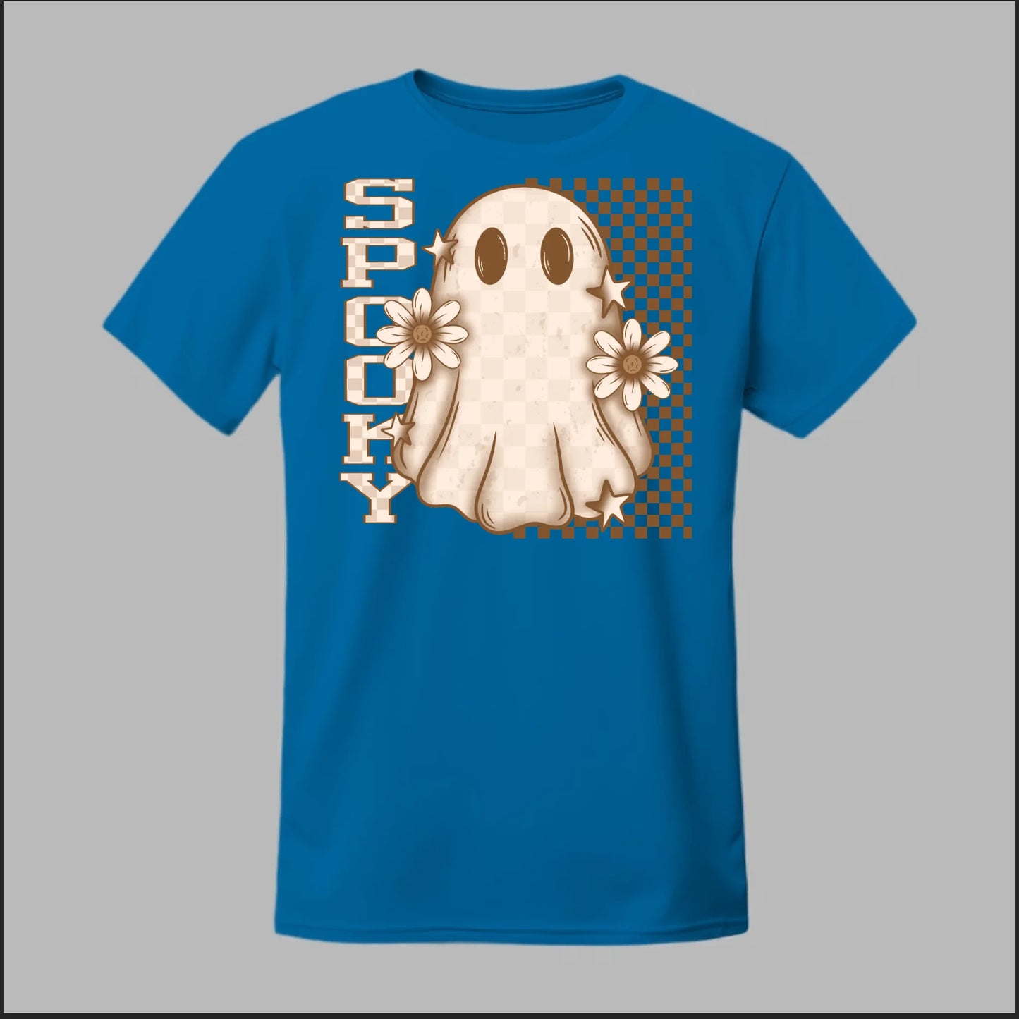 Spooky Checkered Ghost Tee