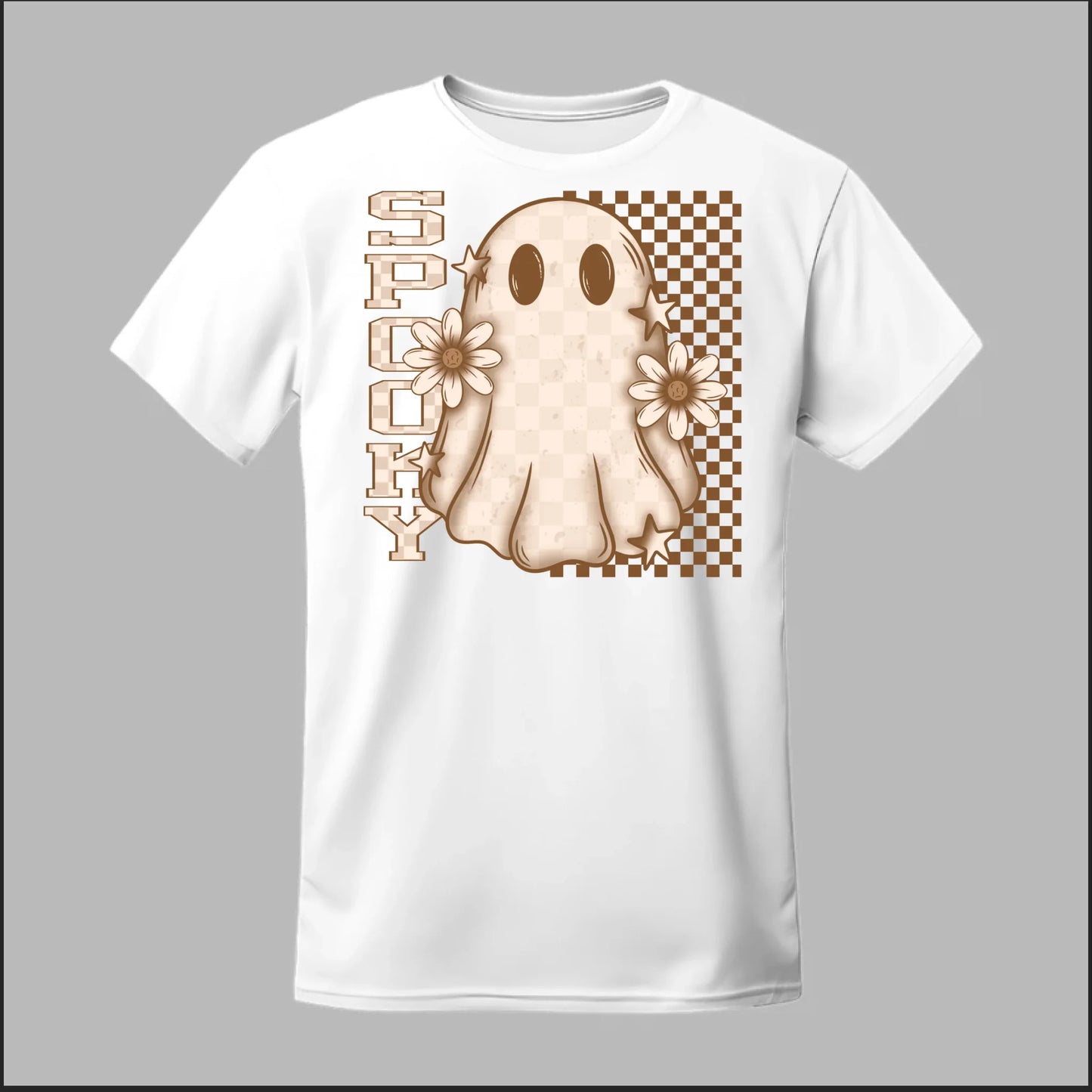 Spooky Checkered Ghost Tee