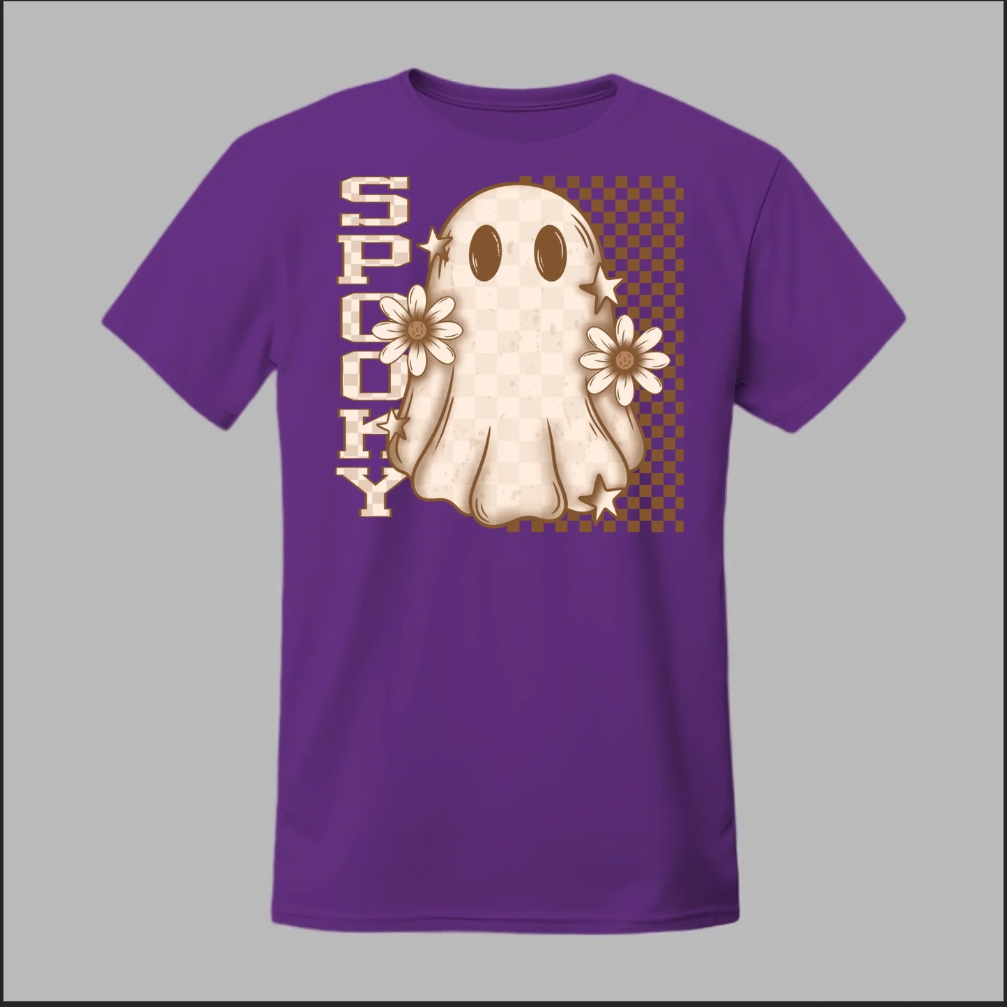 Spooky Checkered Ghost Tee