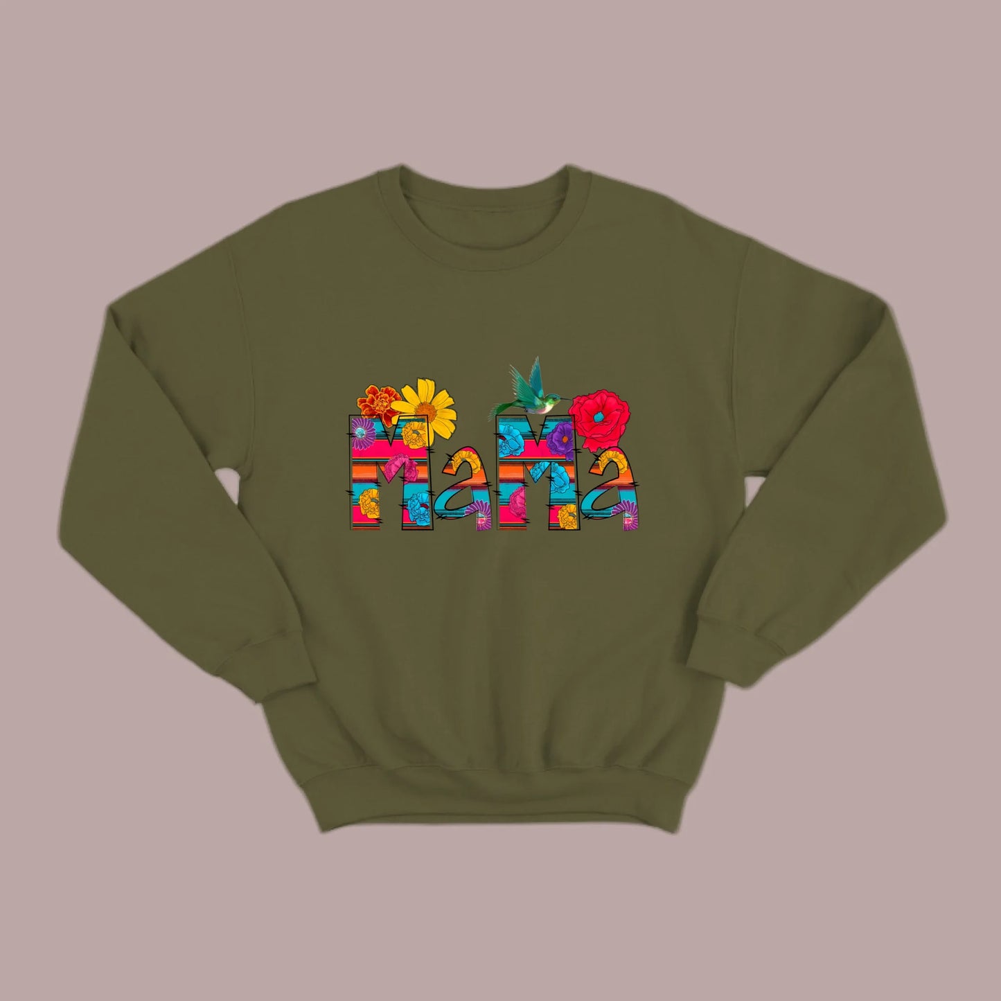 Vibrant Floral Serape Mama Sweatshirt