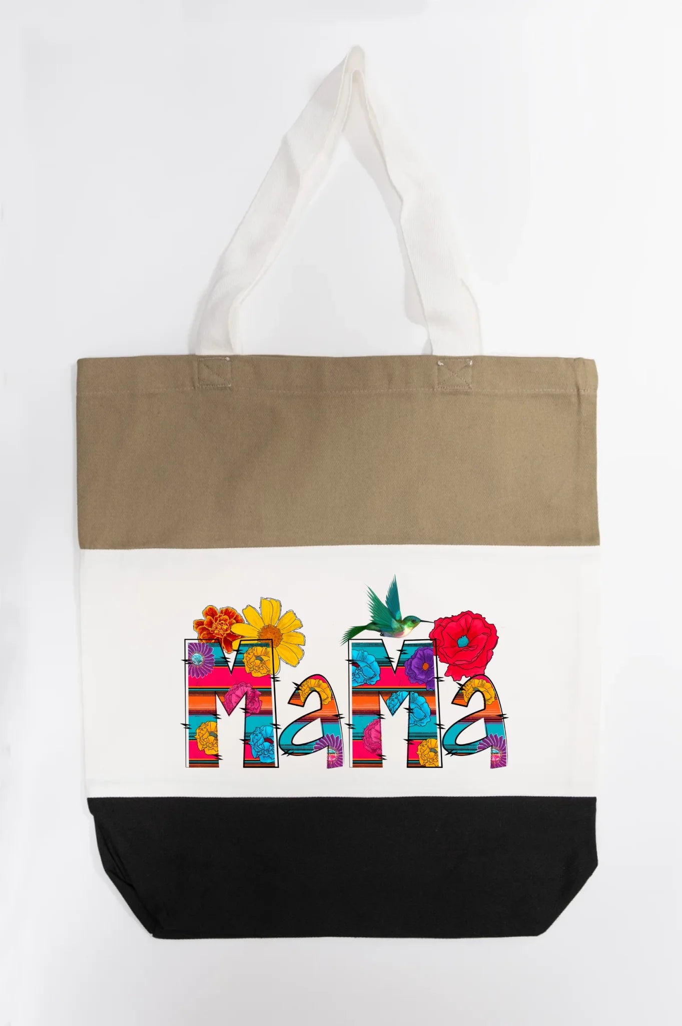 Vibrant Floral Serape Mama Tote Bag
