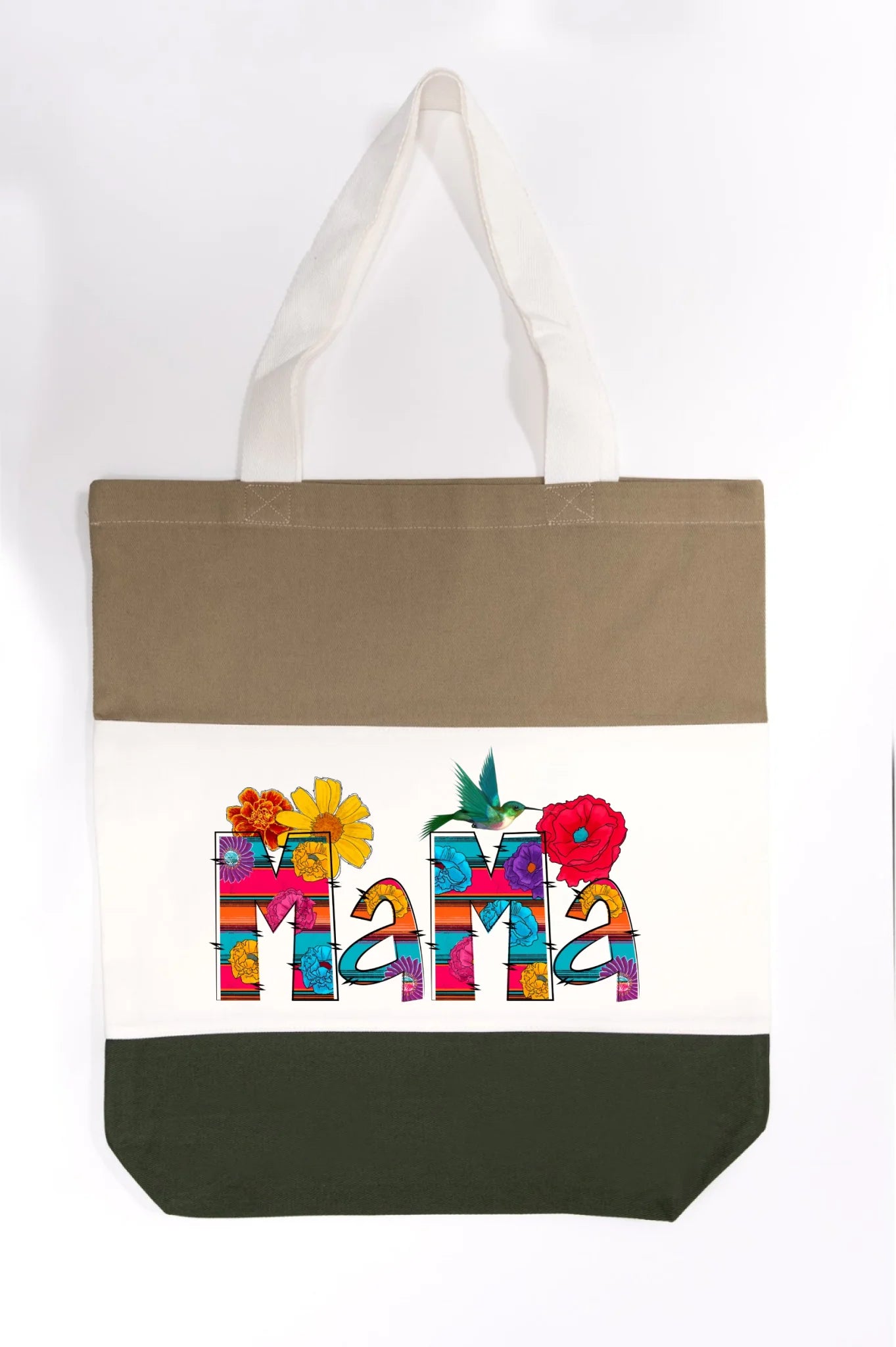 Vibrant Floral Serape Mama Tote Bag