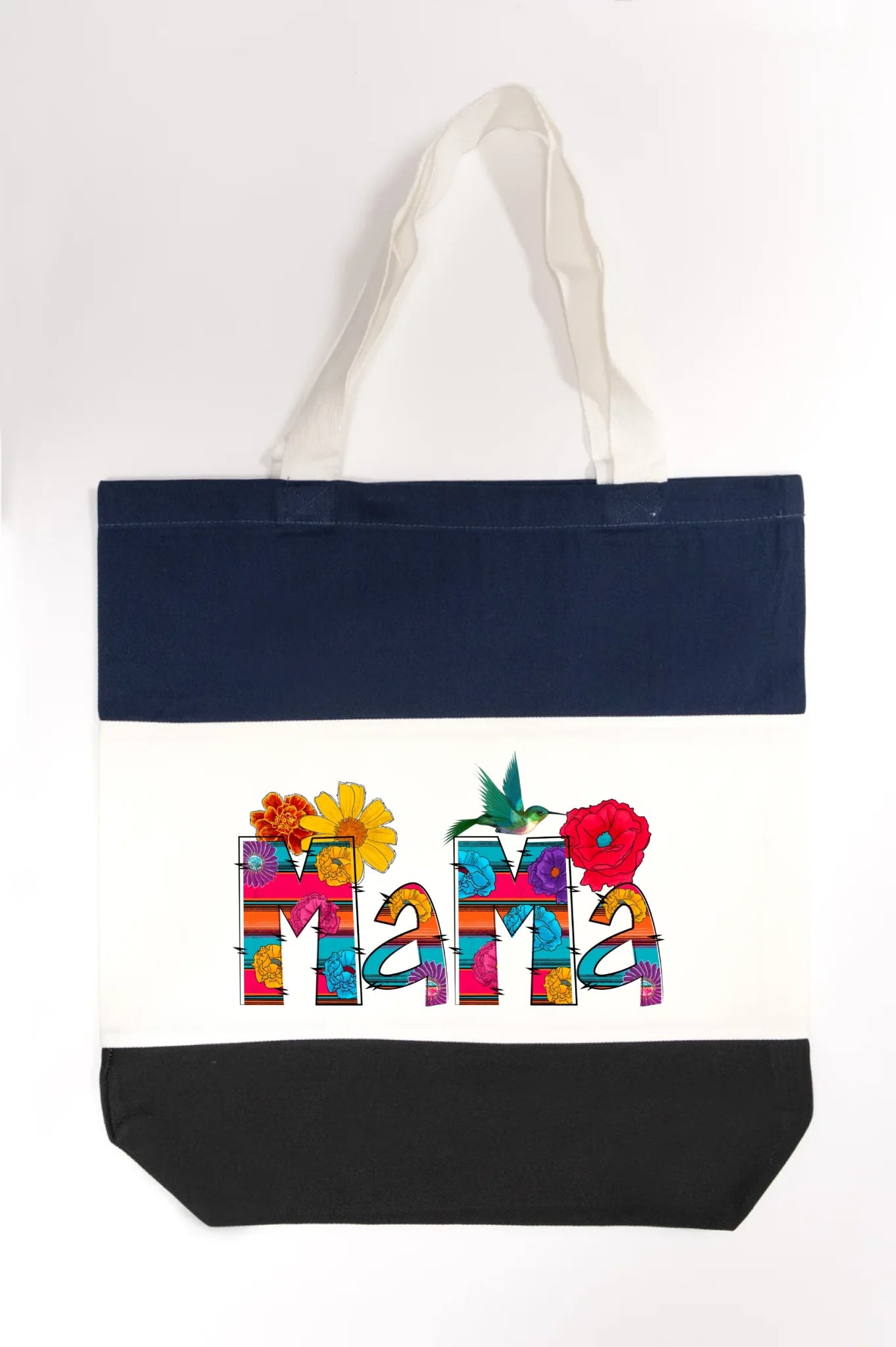 Vibrant Floral Serape Mama Tote Bag