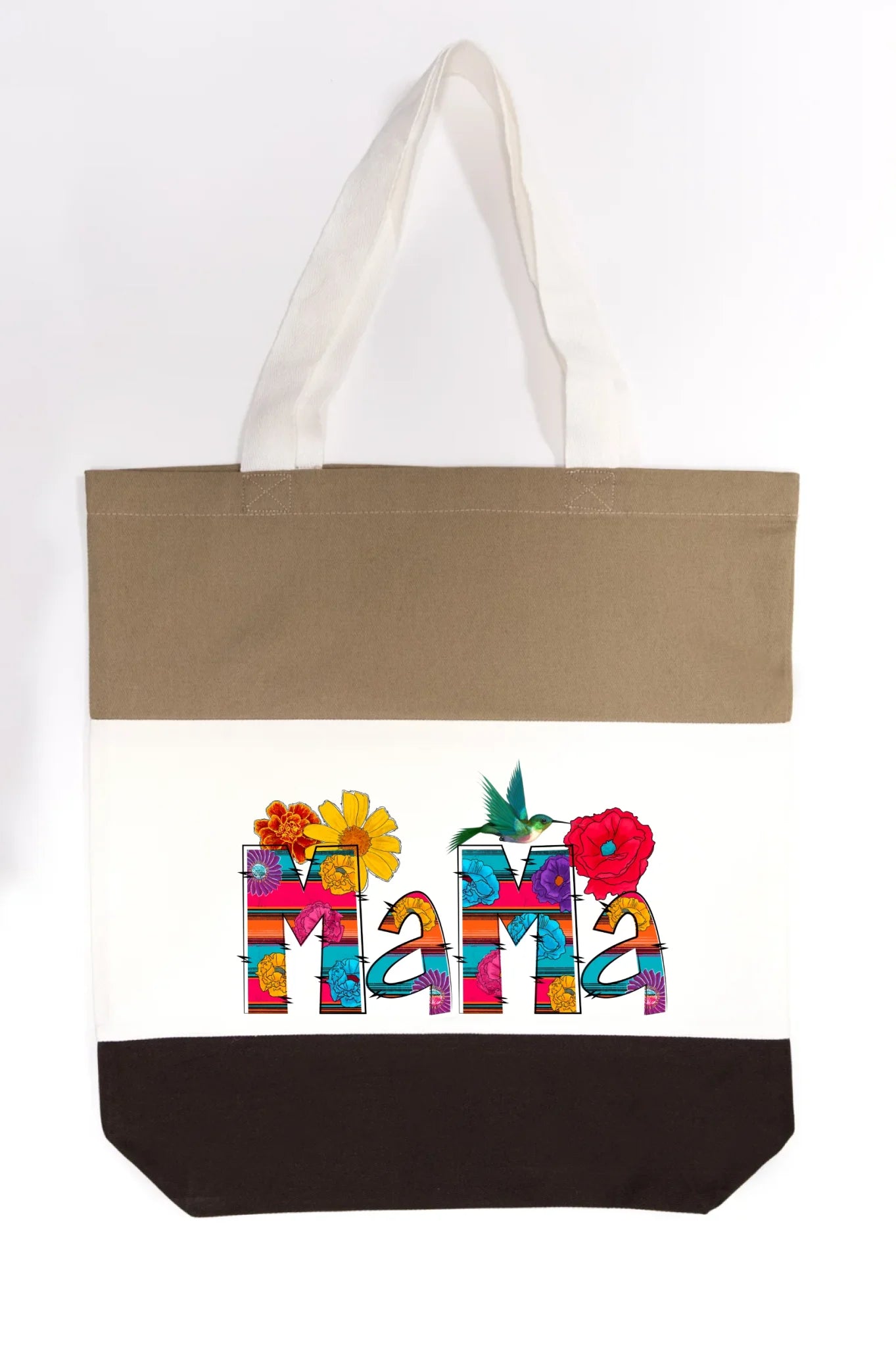 Vibrant Floral Serape Mama Tote Bag