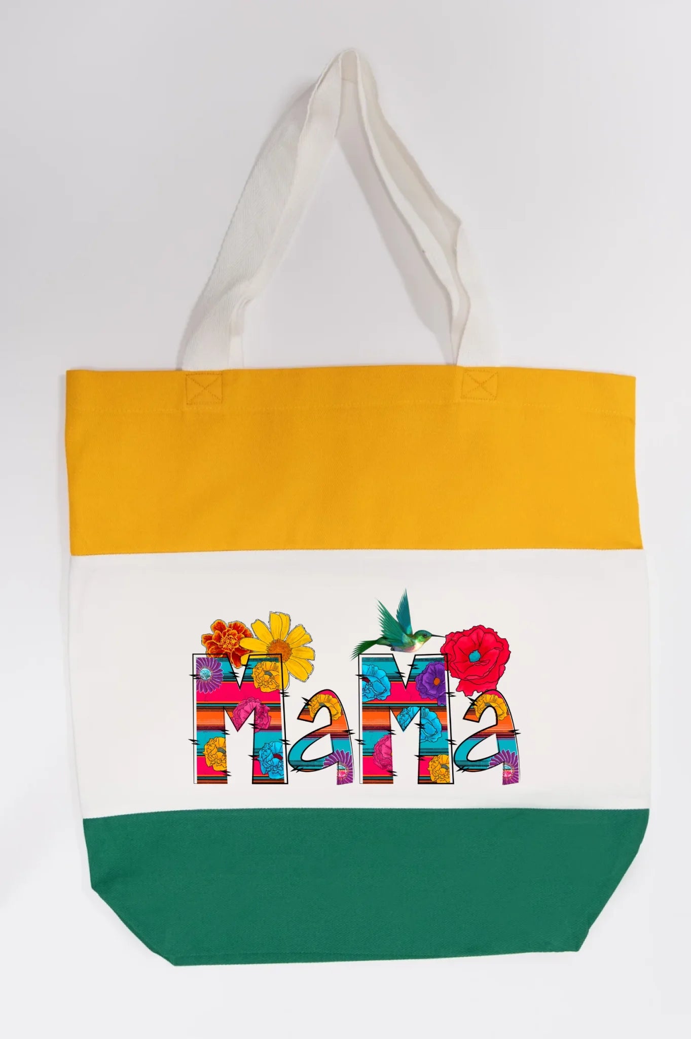 Vibrant Floral Serape Mama Tote Bag