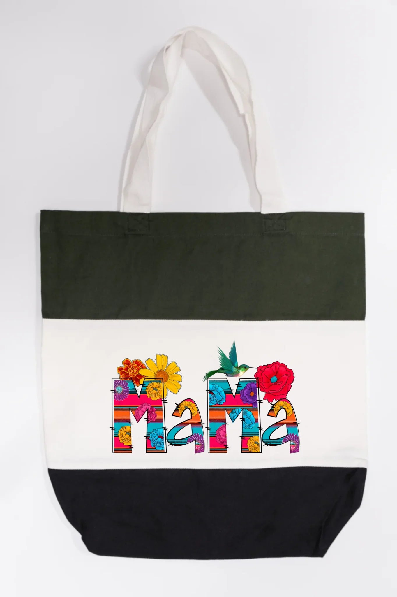 Vibrant Floral Serape Mama Tote Bag