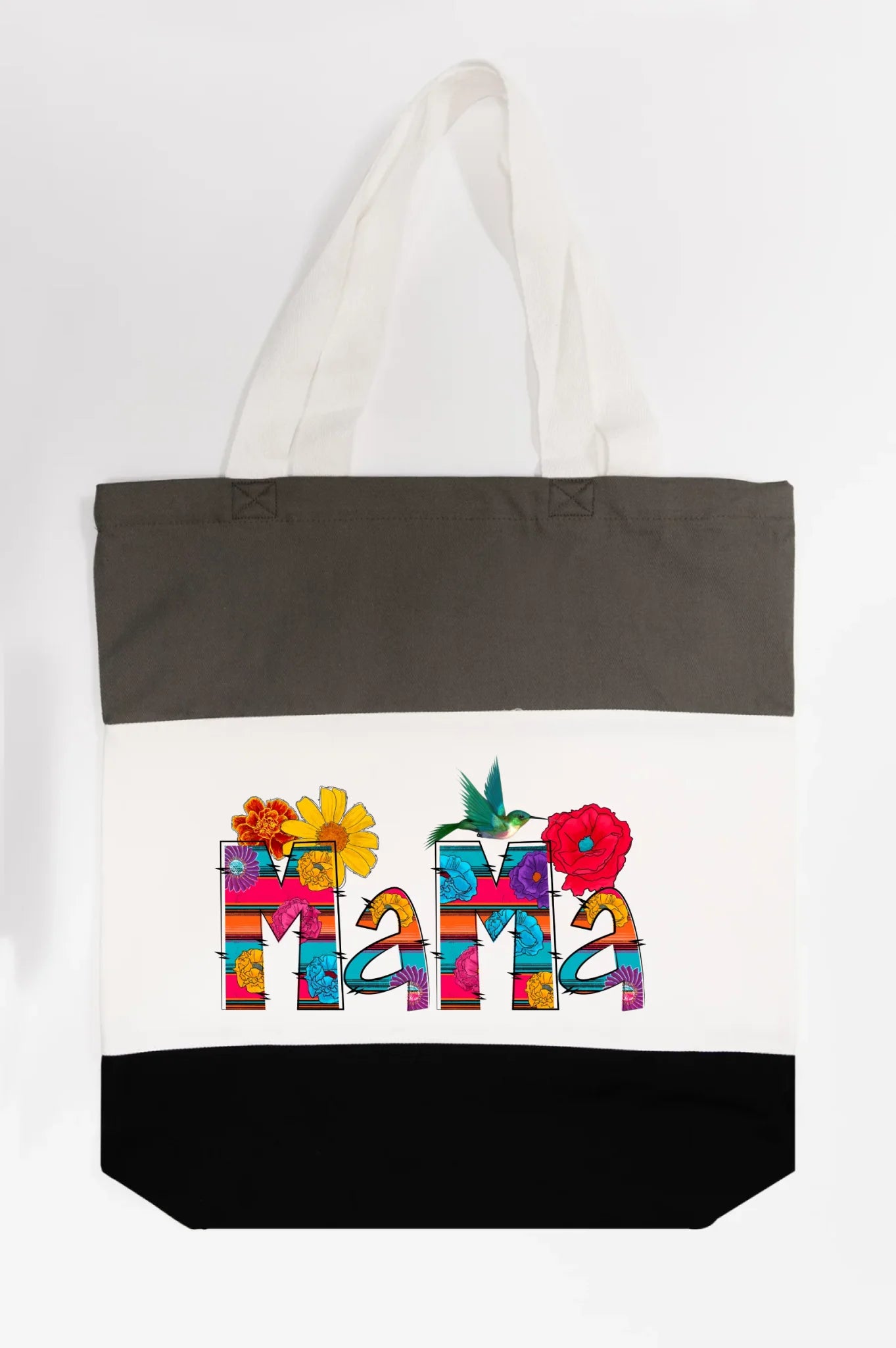 Vibrant Floral Serape Mama Tote Bag
