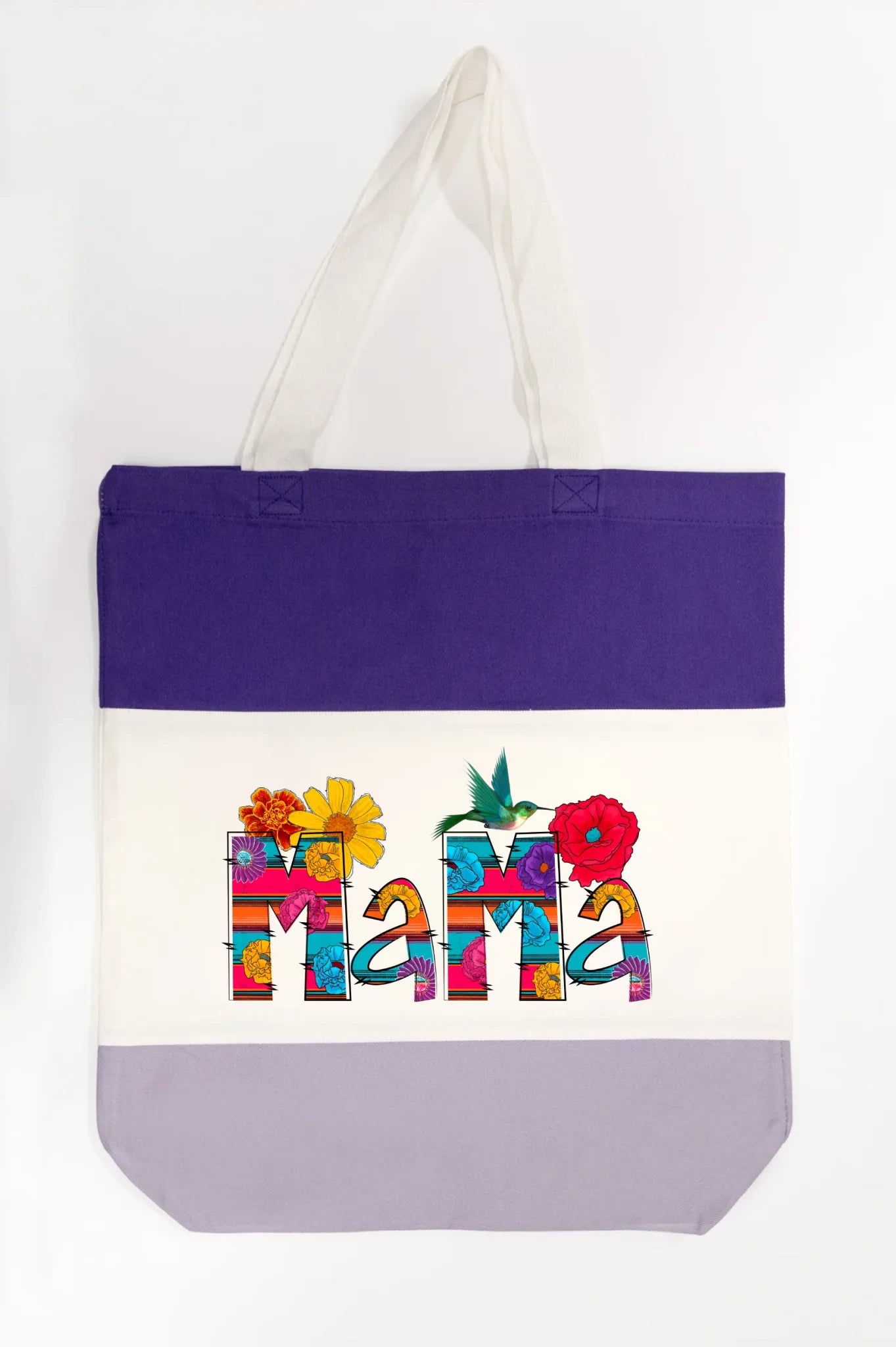 Vibrant Floral Serape Mama Tote Bag