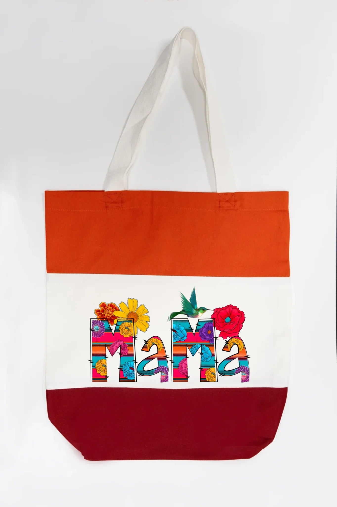 Vibrant Floral Serape Mama Tote Bag