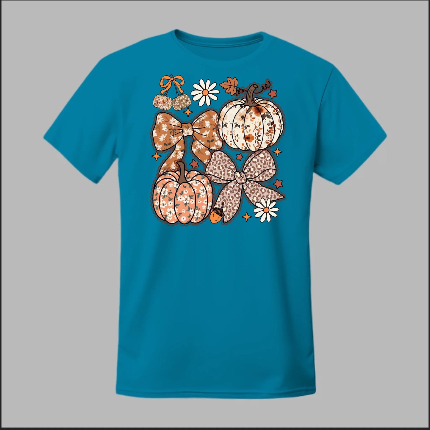 Floral Pumpkins & Bows Tee