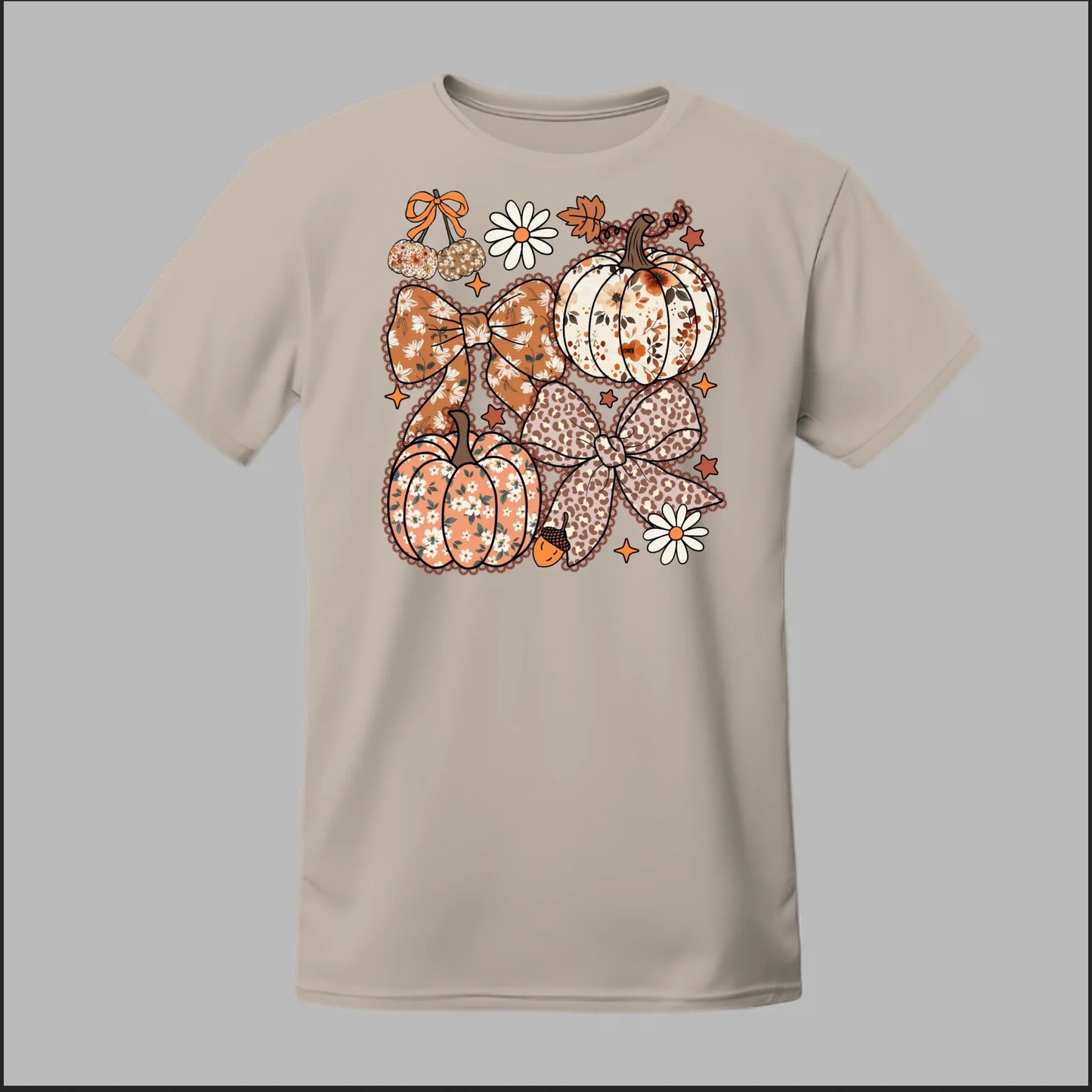 Floral Pumpkins & Bows Tee