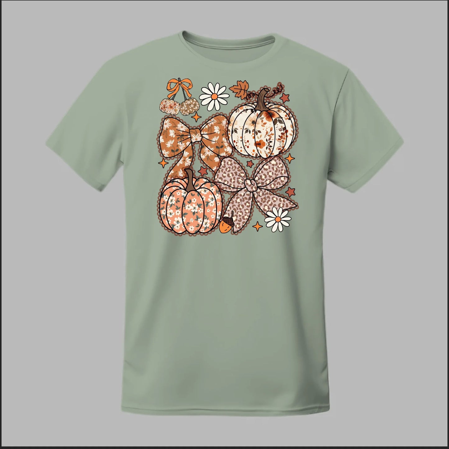 Floral Pumpkins & Bows Tee