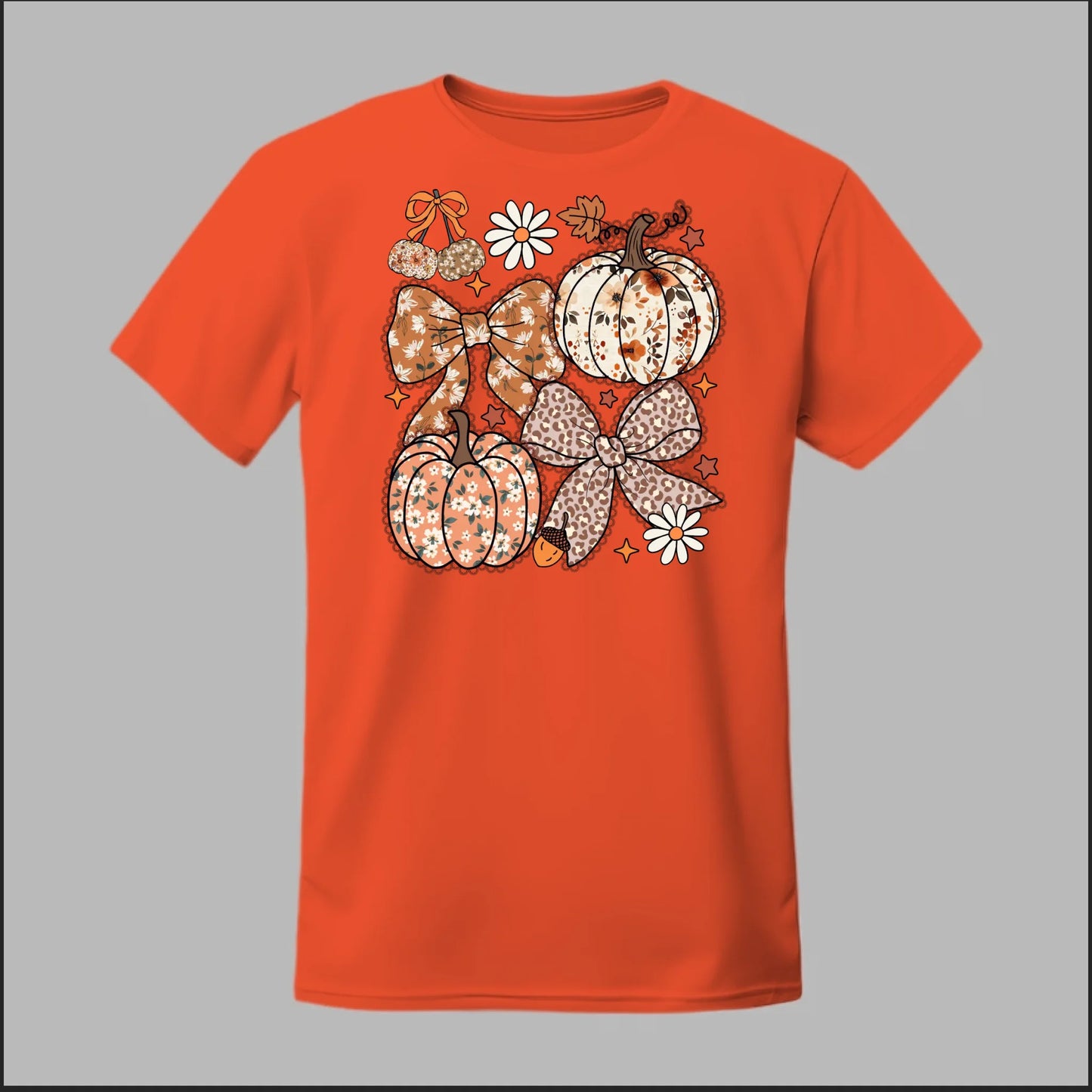 Floral Pumpkins & Bows Tee