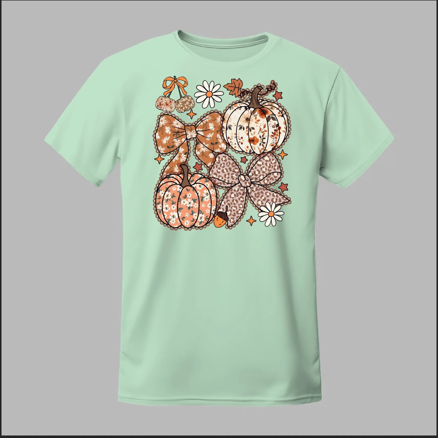 Floral Pumpkins & Bows Tee